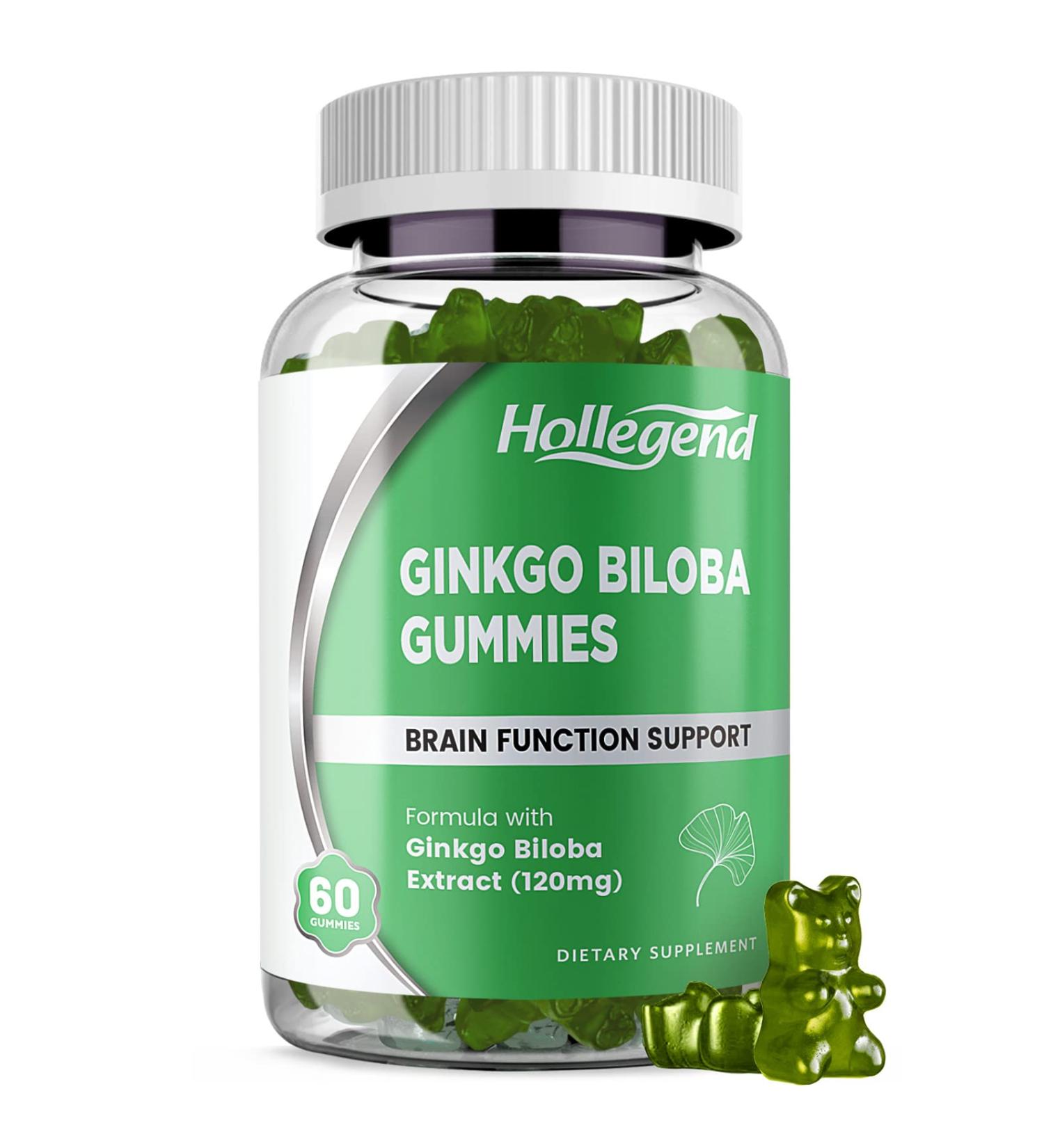 Ginkgo Biloba 120mg Gummies - Organic Brain Boost & Blood Circulation Support - Vegan & Non-GMO - 60 Chewables - Buy Online on GoSupps.com