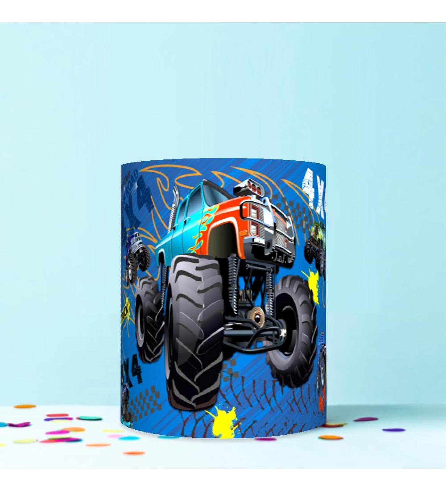 MONSTER TRUCK PATTERN WRAP AROUND EDIBLE CAKE TOPPER ICING SHEET DECORATION 2 SHEETS - Buy Online on GoSupps.com