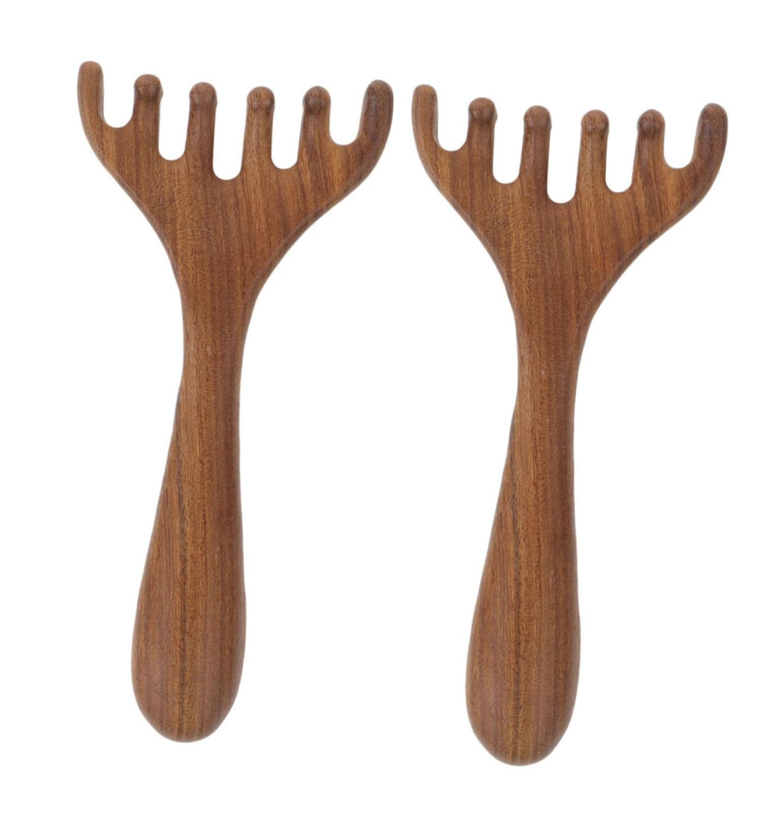 Gatuida Peigne de Massage Cuir en Bois 2Pcs Outil de Massage Multifonctionnel Stimulateur Cuir Fatigue Oculaire Outils Gua Sha en Bois - Buy Online on GoSupps.com
