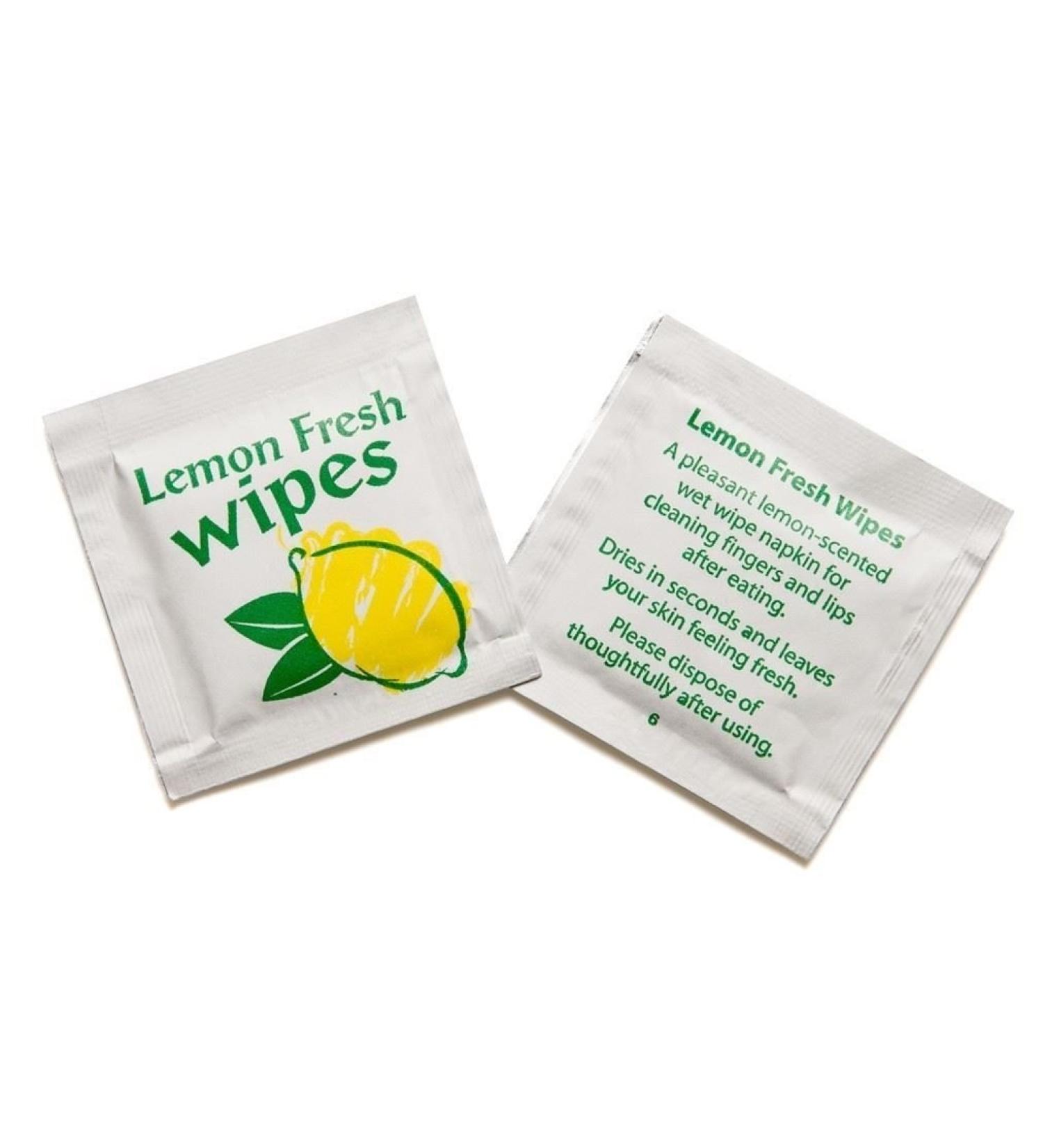 50 x Lemon Fresh Scent Finger Rinses Convenient and Easy to Take Away Travel Party Camping Meal