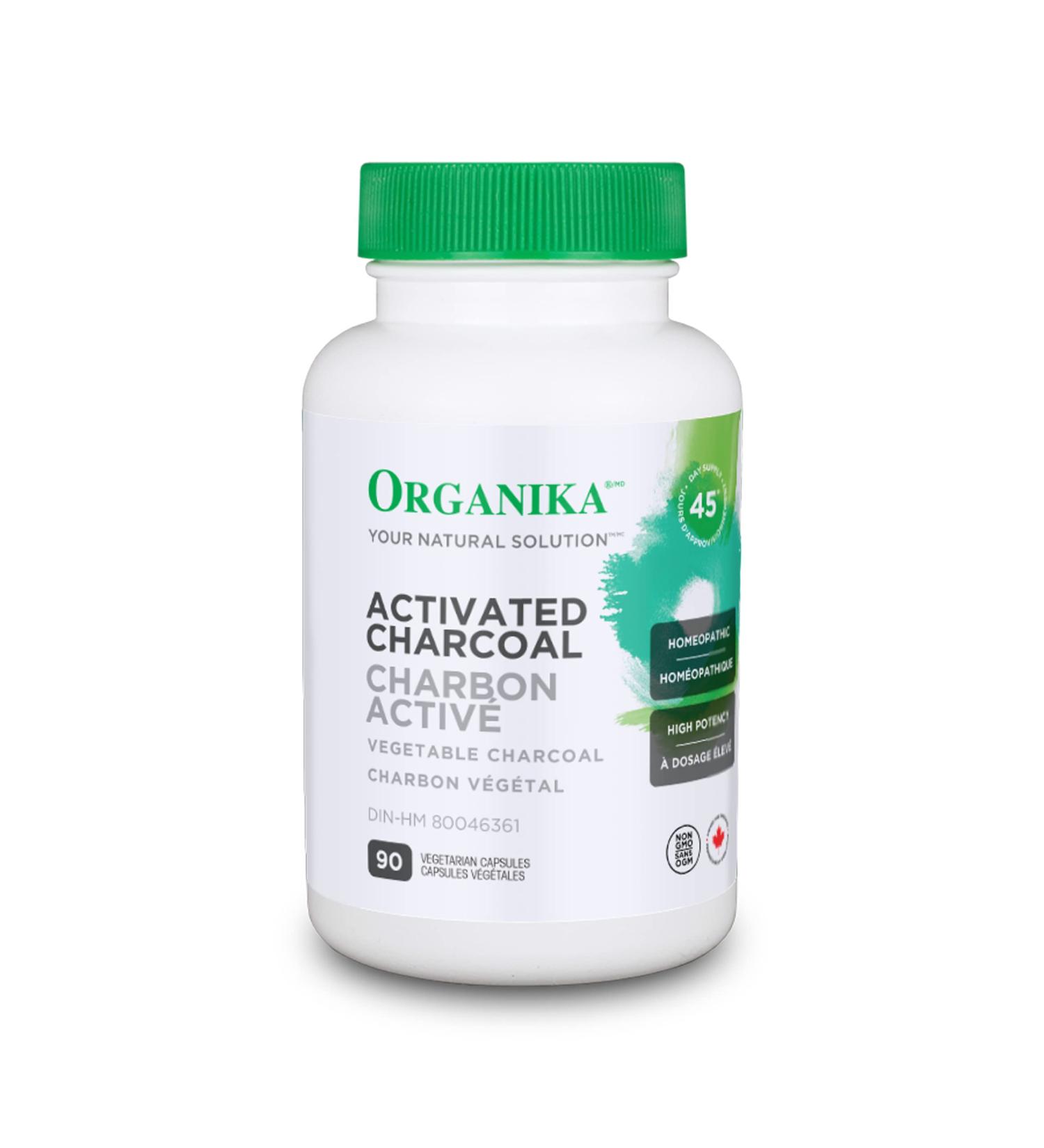 Organika Activated Charcoal- Homeopathic Charcoal Digestive Support Detox Gas and Bloating Support- 90vcaps - Buy Online on GoSupps.com