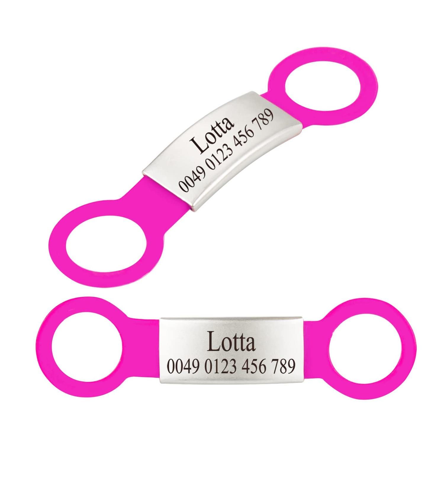 Personalized Silicone Dog ID Tags - 2 Pack Engraved Pet Identity Brands for Dogs & Cats | Fuchsie M - Buy Online on GoSupps.com