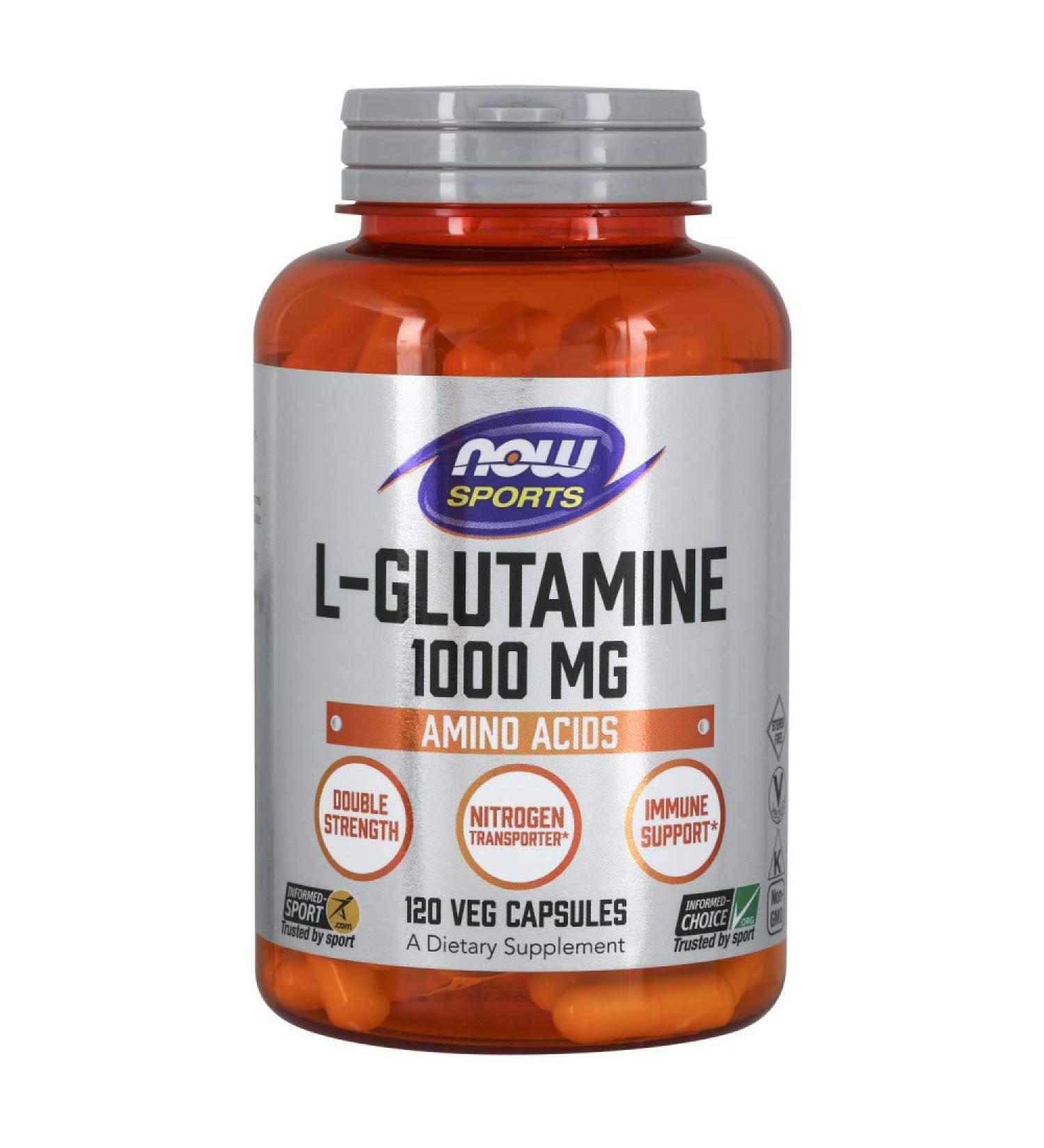 NOW Foods L-Glutamine 1000mg 120 Capsules - Pure and Potent Formula - Buy Online on GoSupps.com