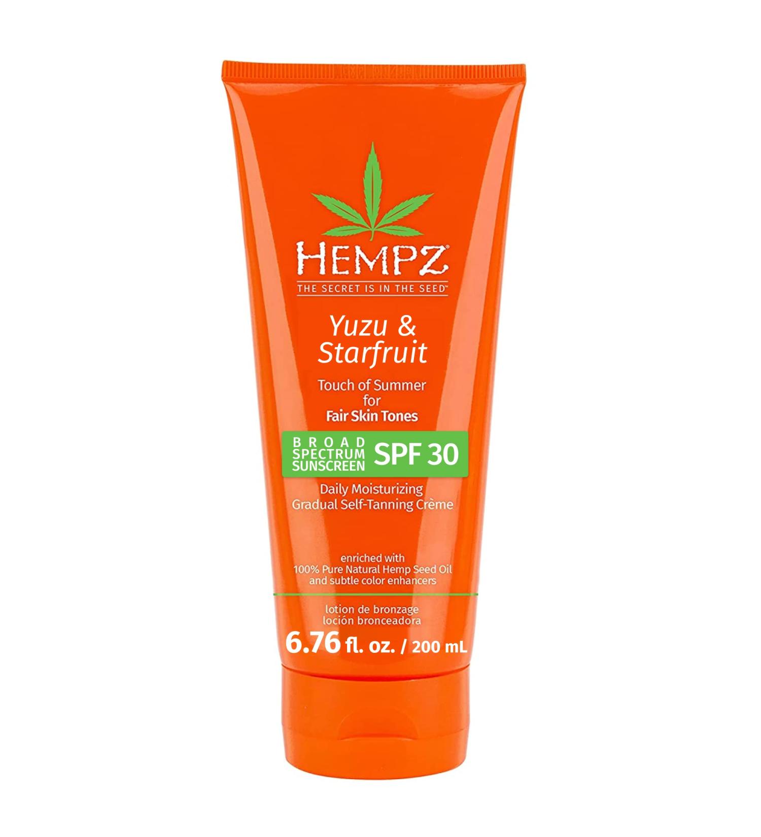 Hempz Daily SPF Yuzu & Starfruit Gradual Self-Tanning Creme SPF 30 for Fair Skin - Buy Online on GoSupps.com