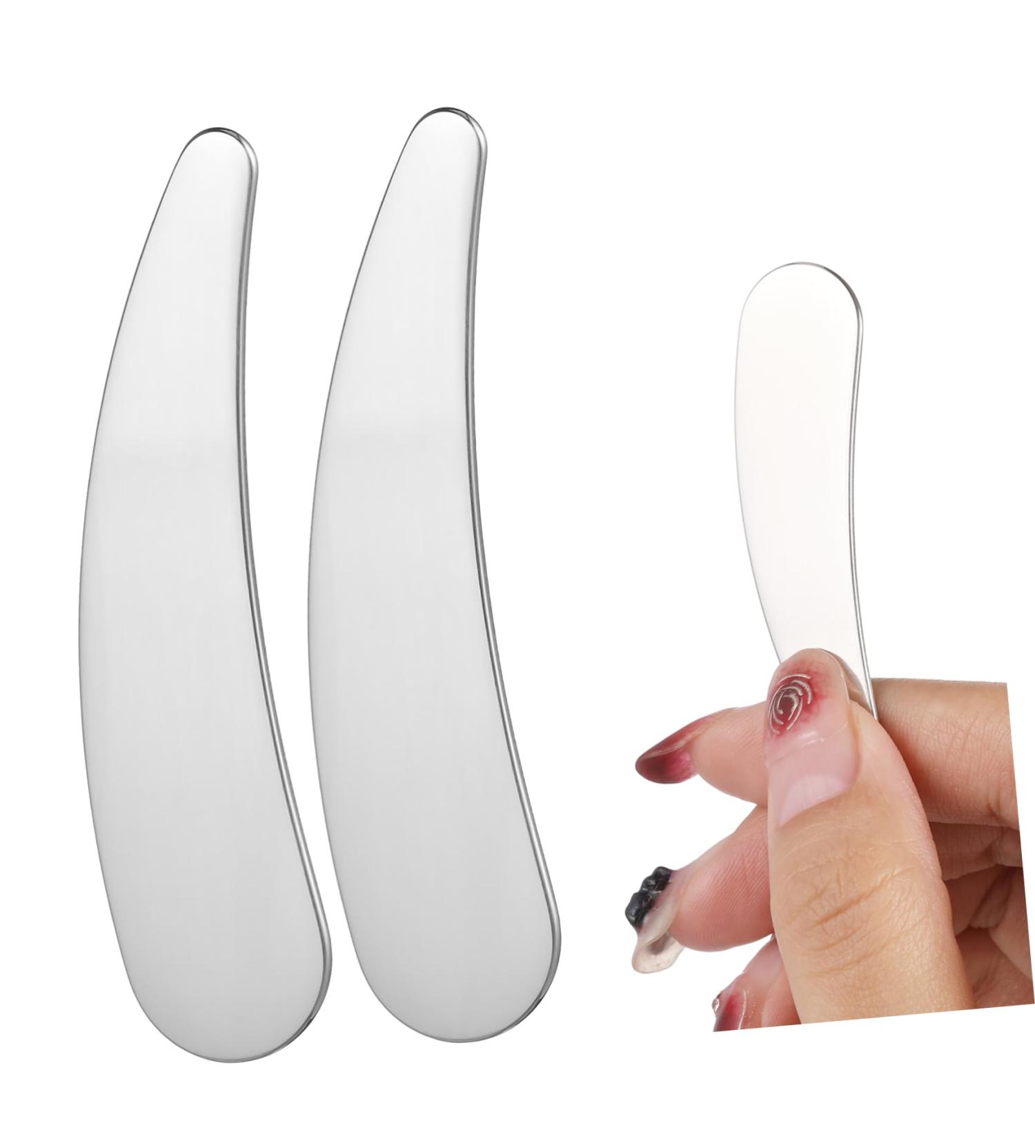 CANIGHT 2pcs Cosmetic Spatula Skincare Spatula Mud Applicator Esthetician Supplies Makeup Stainless Steel - Buy Online on GoSupps.com