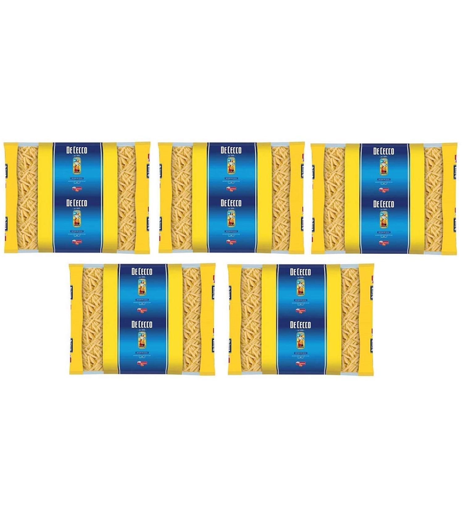 De Cecco De Cecco Penne Rigate Pack of 5 100% Italian Wheat Semolina Pasta 3 kg