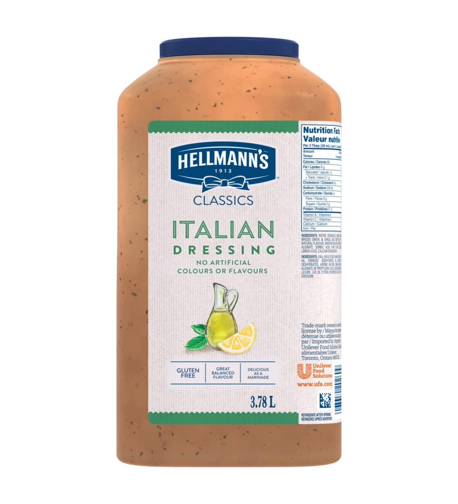 Hellmann's Italian Salad Dressing No Artificial Colours or Flavours Gluten Free 3.78 L - Buy Online on GoSupps.com