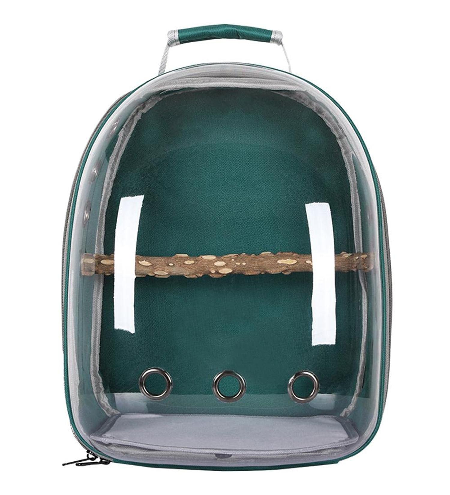 Eeneme Pet Parrot Carrier Bird Travel Bag Backpack Space Capsule Bag Transparent Backpack Breathable Parrot Backpack Green - Buy Online on GoSupps.com