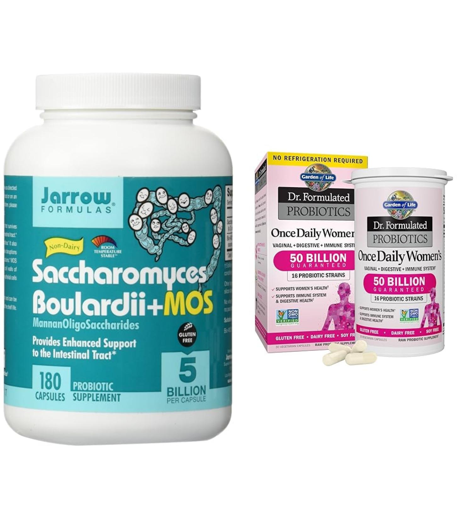 Jarrow Formulas Probiotics Bundle with Saccharomyces Boulardii 5 Billion CFU and Dr Formulated Probiotics for Women 50 Billion CFU 30 Capsules - Buy Online on GoSupps.com