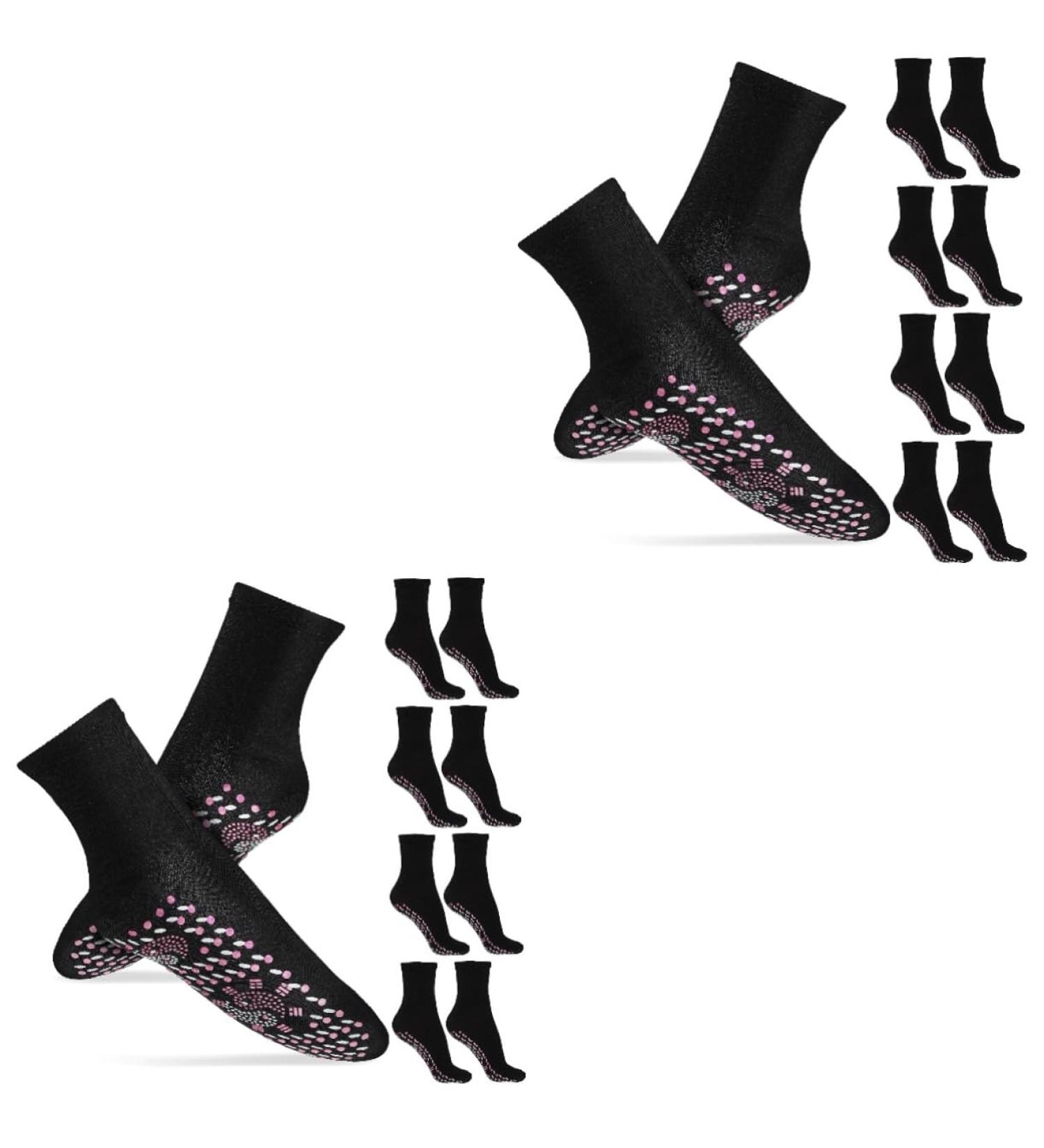 Kisangel 10 Pairs of Massage Slippers - Cozy Women's & Men's Foot Warmers with Braided Design - Polyester Turmalin Slippers for Ultimate Comfort - Buy Online on GoSupps.com