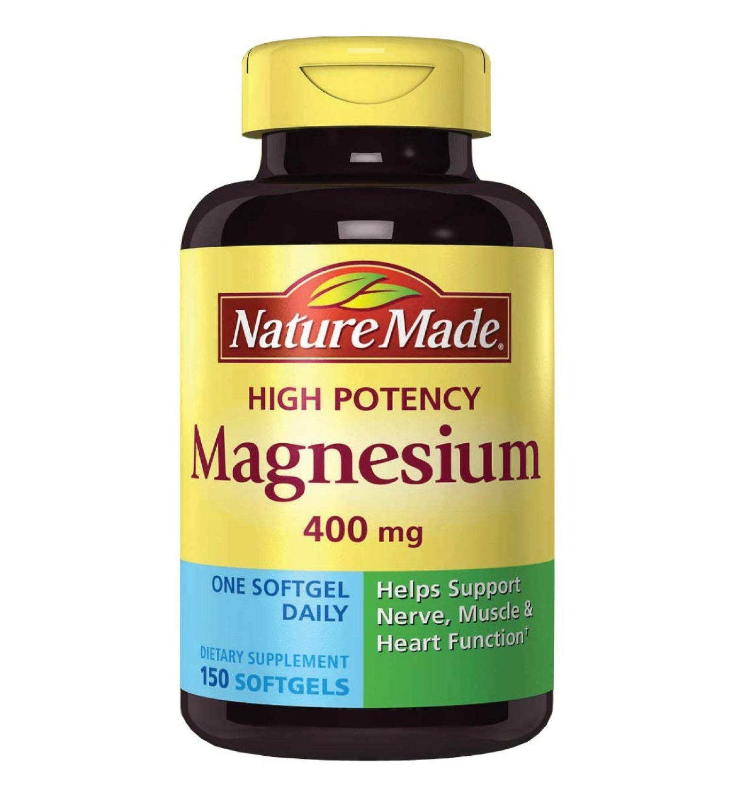 Nature Made Extra Strength Magnesium 400mg - 150 Liquid Softgels | High Potency Formula - Buy Online on GoSupps.com