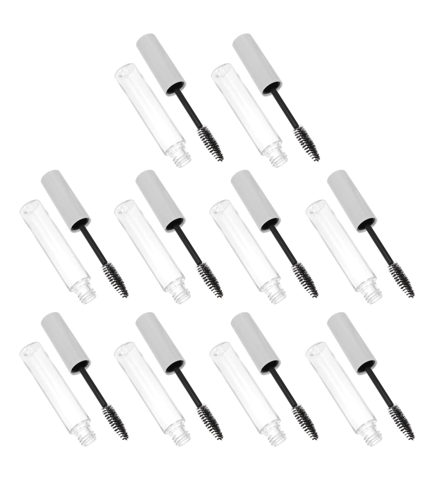 Healeved 10pcs Eyelash Tube Eyelash Mascara Eyelash Wand Tube Mascara Bottles Empty Cosmetic Plastic White - Buy Online on GoSupps.com