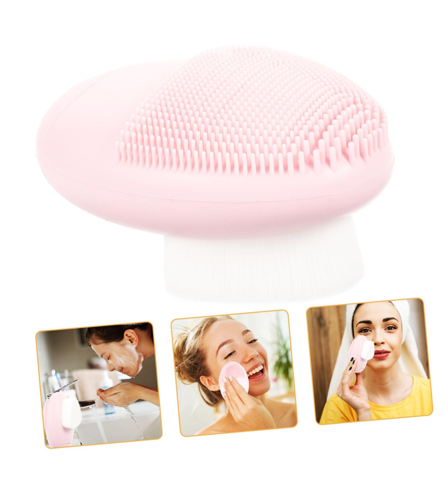 Silicone Makeup Brush Facial Cleaning Brush Face Makeup Silicone Facial Cleansing Brush Face Cleaner Brush Soft Bristle Cleaning Brush Makeup Pink Scrub Manual Miss - Buy Online on GoSupps.com