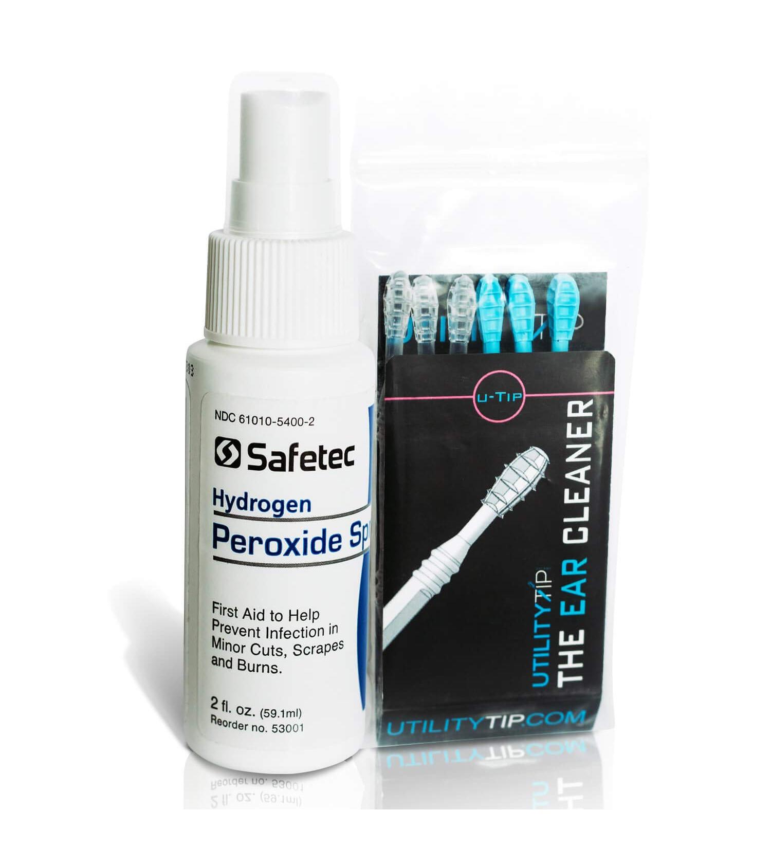 Utility Tip Master Ear Cleaning Kit | All-in-one Reusable Ear Wax Remover with Hydrogen Peroxide Spray | Includes 6 Spiral Cleaner Tips - Buy Online on GoSupps.com