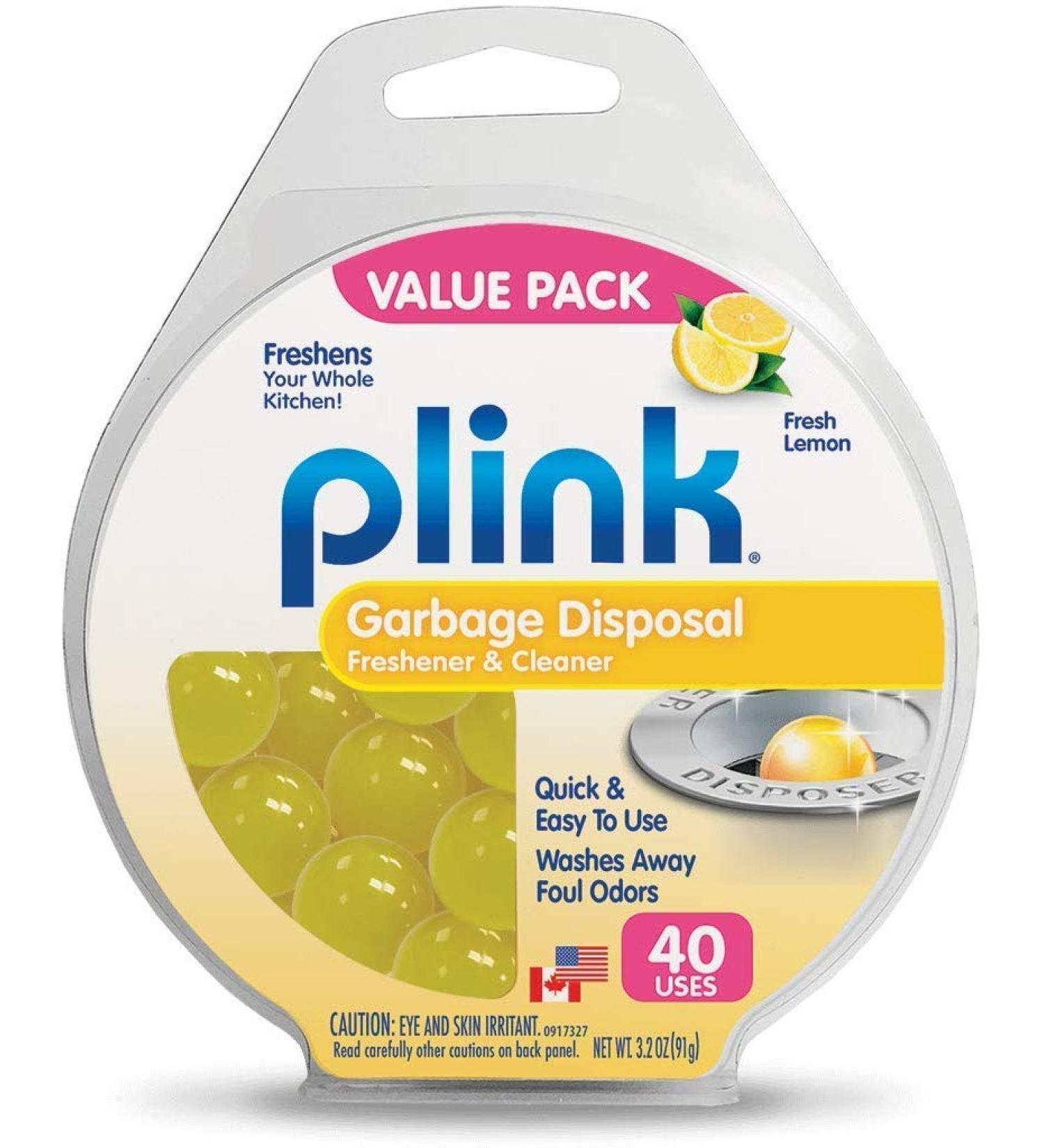 Plink Garbage Disposal Cleaner Freshener & Odor Removing Balls - Fresh Lemon Scent - 40 Count (PLM40N) - Buy Online on GoSupps.com