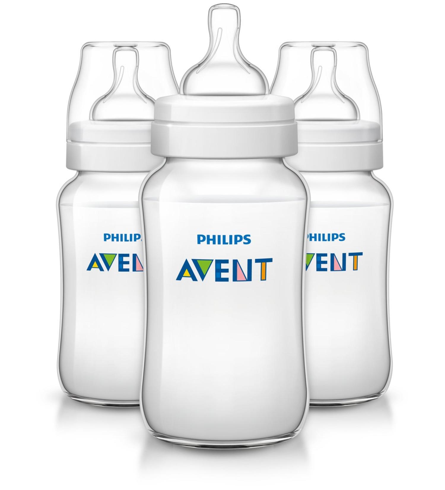 Philips Avent Anti-colic Baby Bottles Clear 11oz - 3 Piece Set - Buy Online on GoSupps.com