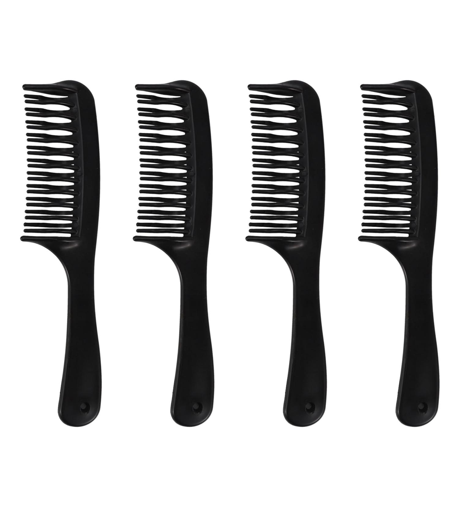 VENYAA 4X Black Double Row Tooth Detangler Hair Comb Shampoo Comb with Handle for Long Curly Wet Hair - Buy Online on GoSupps.com
