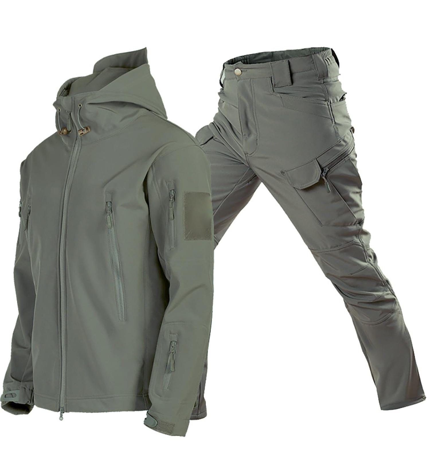 Hanxiulin Men's Long Jogging Suit - Cotton Sports Training Suit for Autumn & Winter | Leisure Clothes & Sweat Jacket in Gray - XXL - Buy Online on GoSupps.com