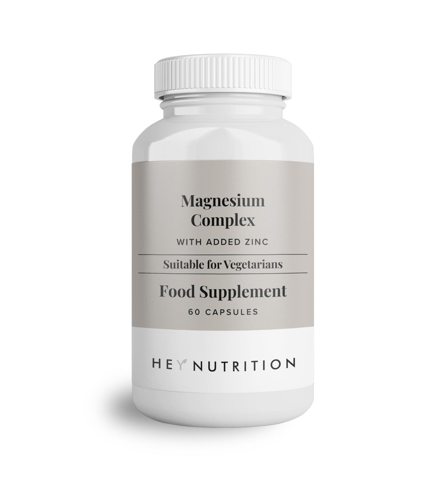 Hey Nutrition Magnesium Complex High Strength 205mg Supplement - Zinc Vitamin D3 - Muscle & Bone Health Nerve Function & Energy Support - UK Manufactured - Non-GMO - 60 Vegetarian Capsules 60 count (Pack of 1) - Buy Online on GoSupps.com