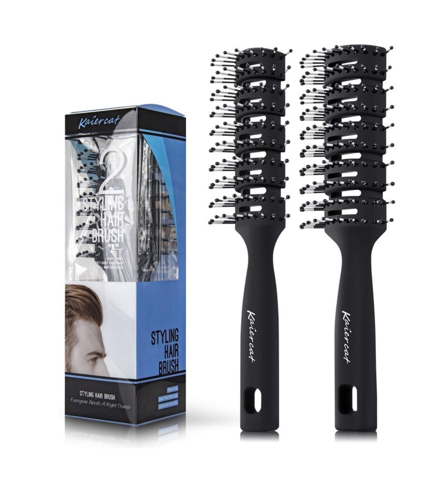 Kaiercat Professional Men's Hair Brush Set - Ventilated Styling & Thong Brush for Men & Women - Buy Online on GoSupps.com