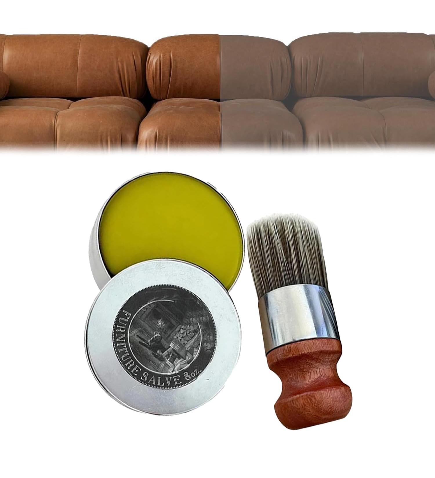 GeRRiT 2024 New Furniture Salve for Leather Leather Salve with Boar Bristle Brush for Wooden Furniture Leather Shoes and Leather Clothing (1pcs) - Buy Online on GoSupps.com