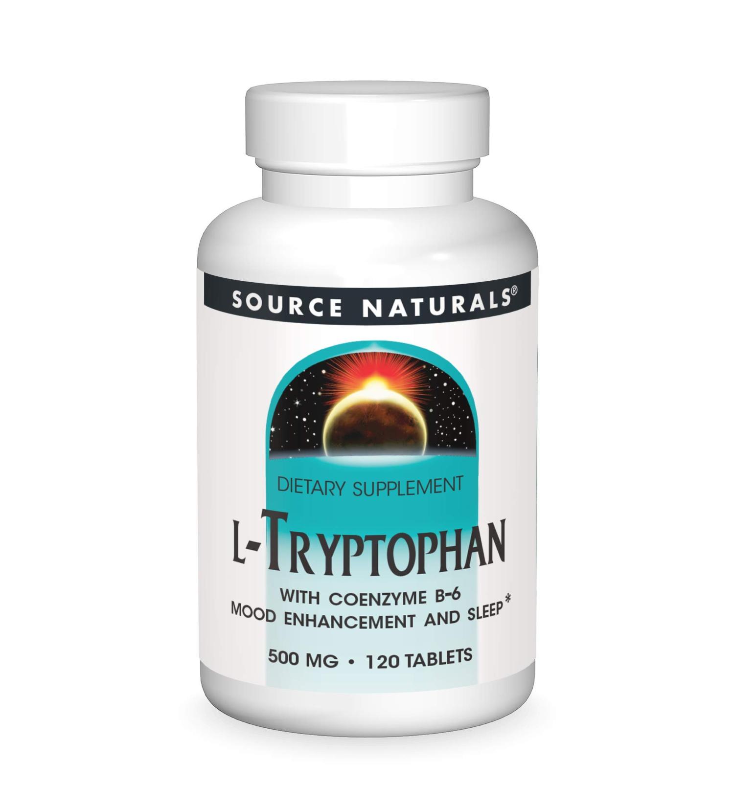 Source Naturals L-Tryptophan 500mg with Coenzyme B-6 - 120 Tablets - Buy Online on GoSupps.com