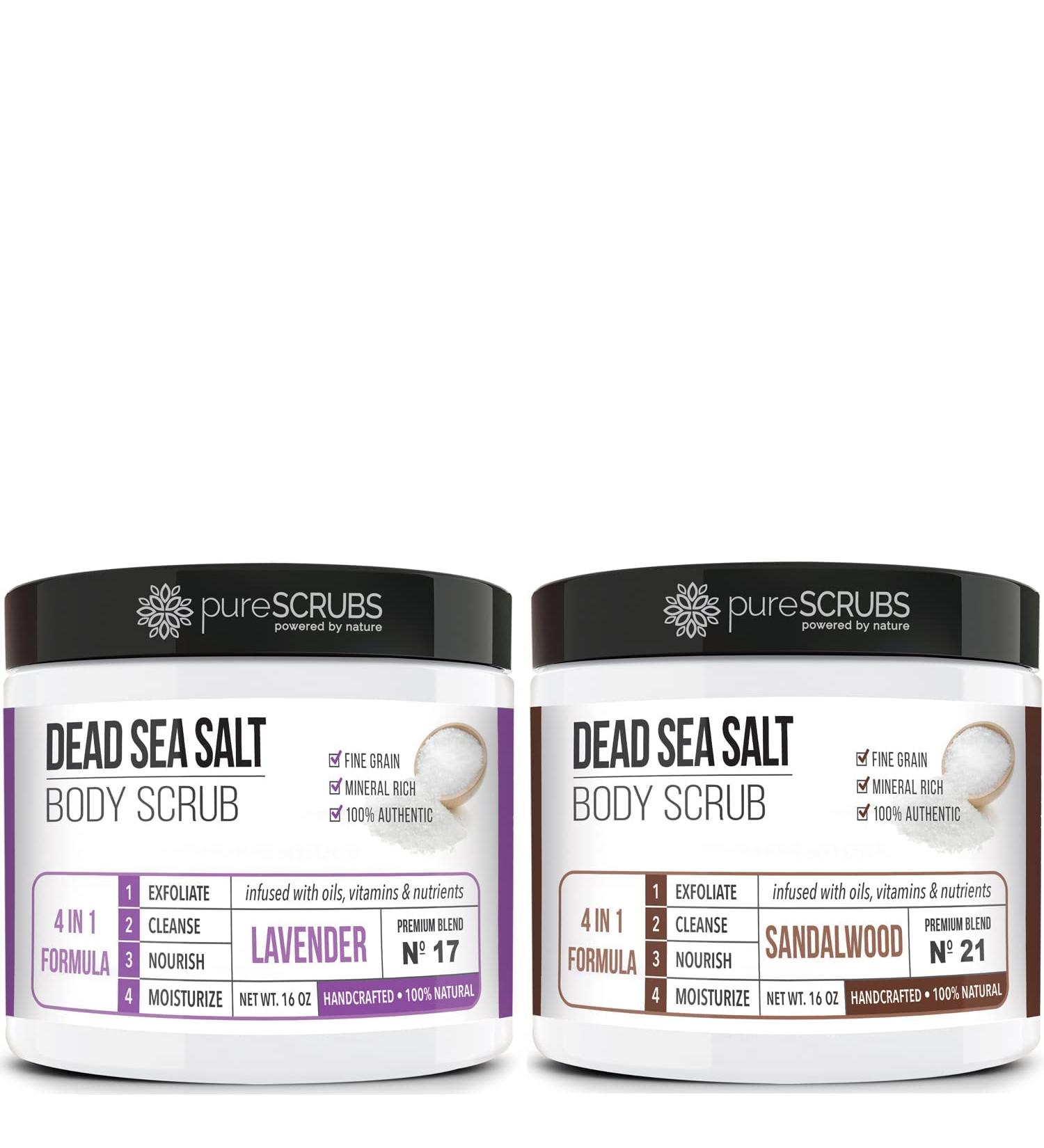 pureSCRUBS Lavender Dead Sea Salt Scrub + Sandalwood Body Scrub - Buy Online on GoSupps.com