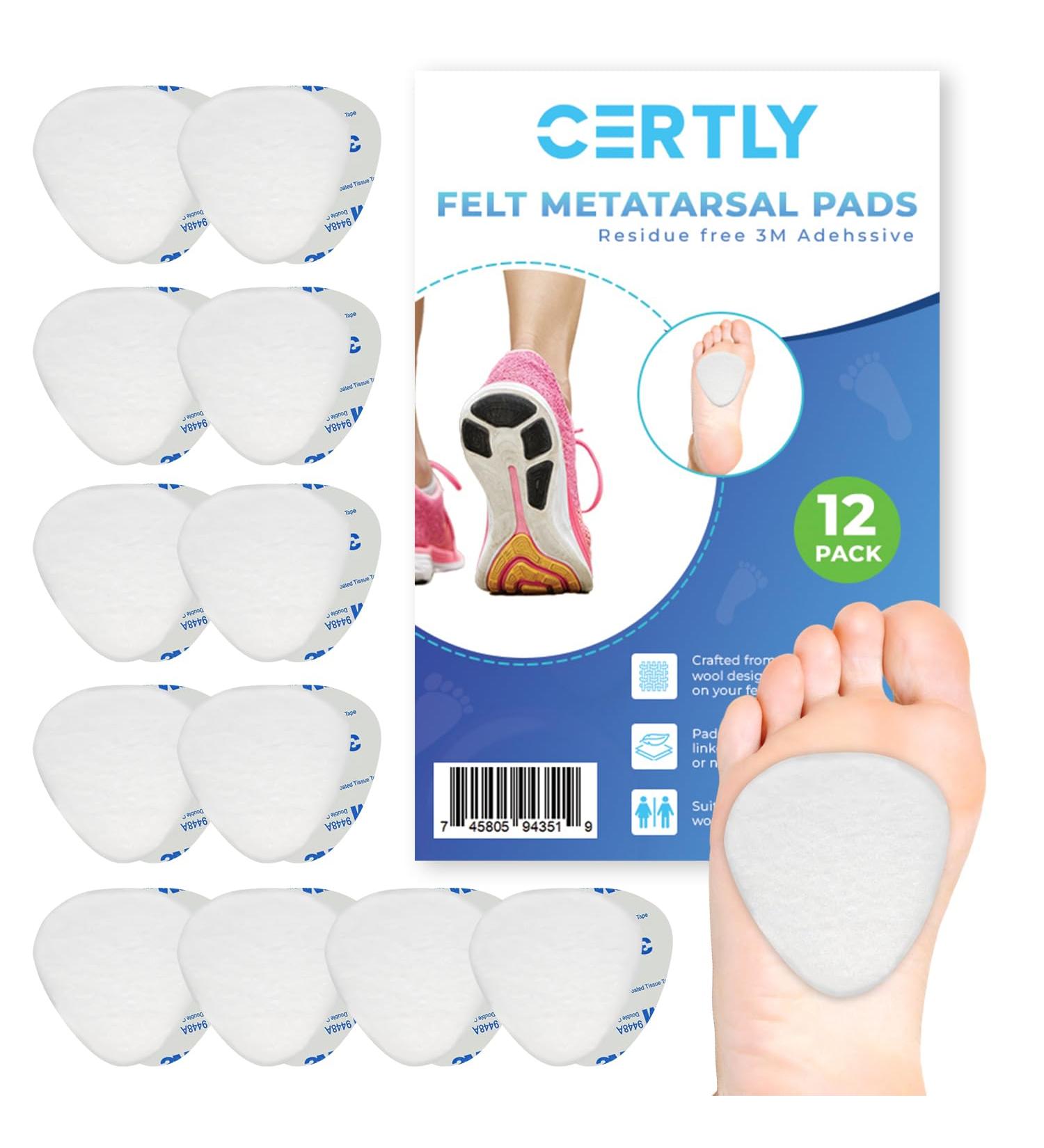 Metatarsal Foot Pads for Pain Relief | Set of 12 Cushions for Morton's Neuroma & Metatarsalgia | 1/4" Thick Foot Pain Relief for Women & Men - Buy Online on GoSupps.com