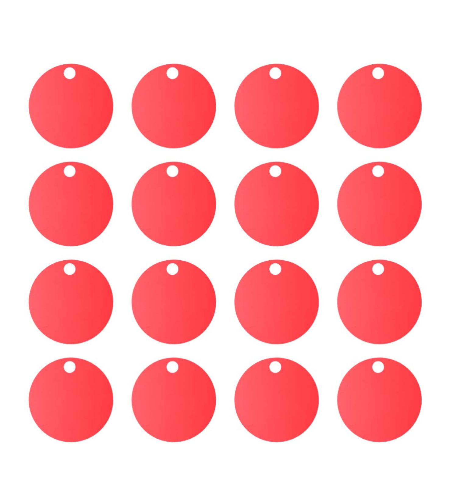 Milists 25-Piece Aluminum Alloy Blank Tags for Pets - Round Keychains with Hole DIY Accessories for Dog Leashes & Trailers 3.5cm (Red) - Buy Online on GoSupps.com