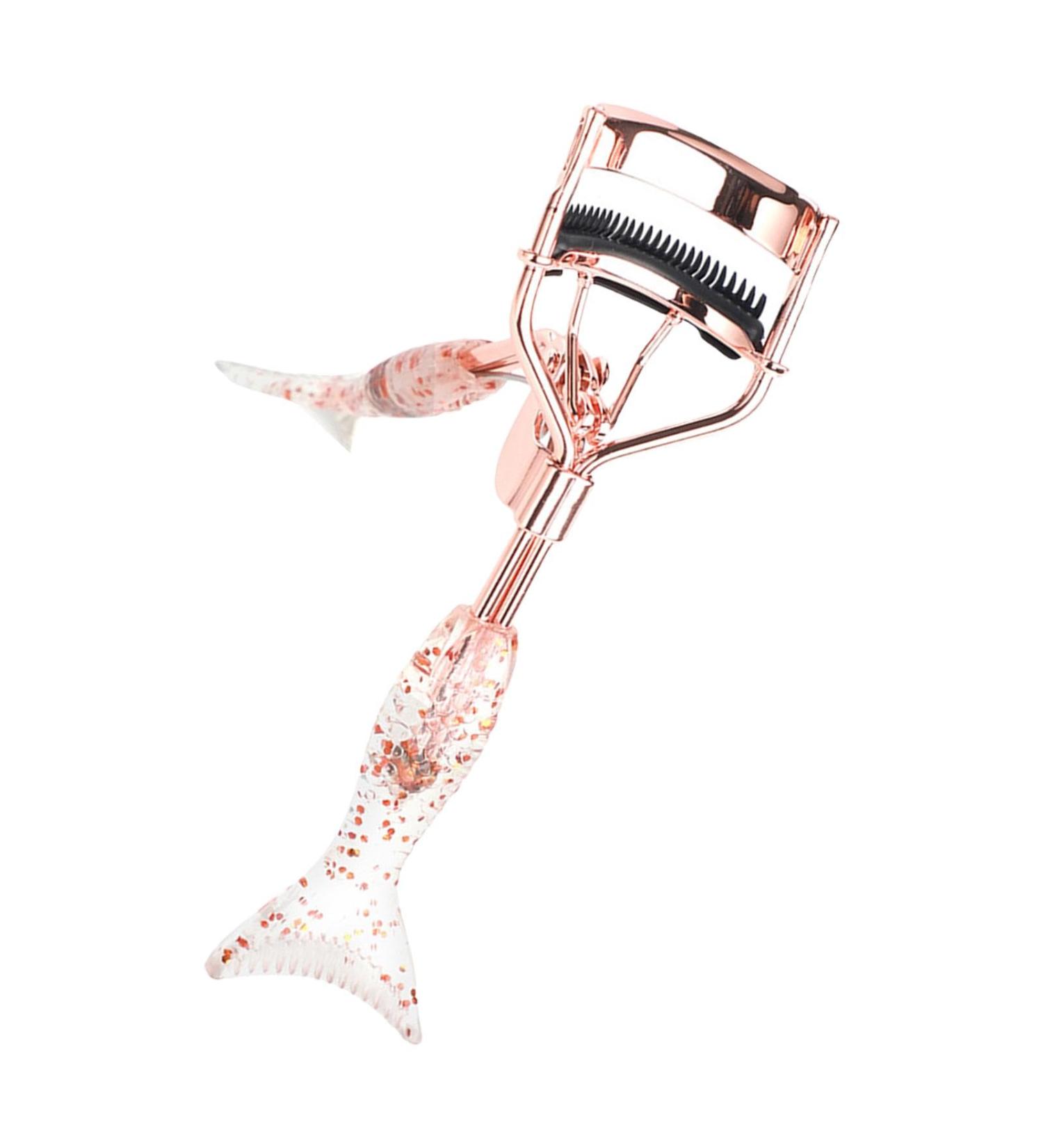 Eye Curler for Lashes - Small Fish Tail Shape Eye Curler with Comb Teeth Portable Ergonomic Beautiful Eyelash Tools Makeup Supplies for Girls Women Females A4 Electroplated Rose Gold With Black Comb Rose Go - Buy Online on GoSupps.com