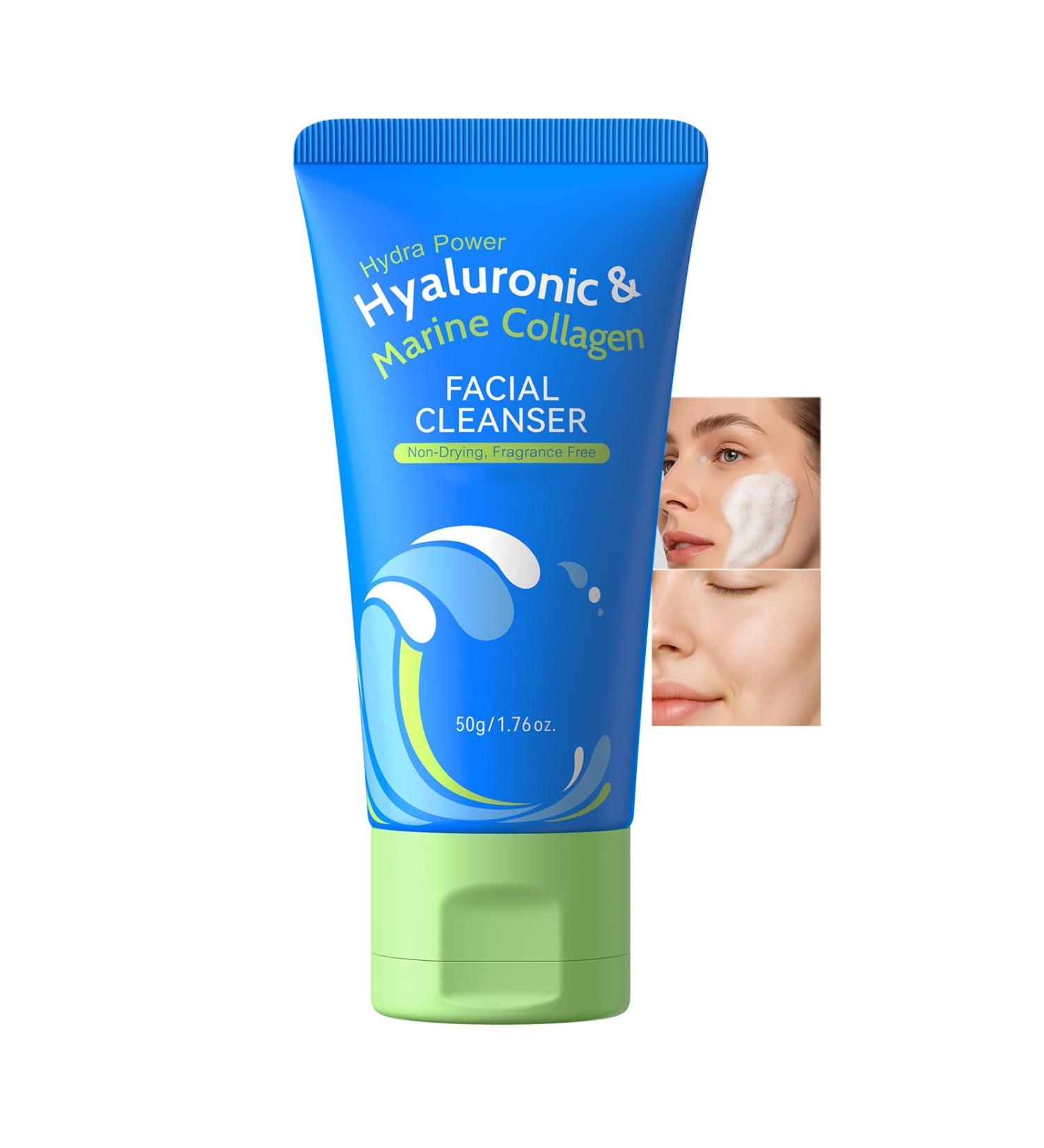 BEUKING Hydrating Hyaluronic Collagen Facial Cleanser Gentle Face Cleanser with Hyaluronic Acid+Centella Asiatica Extract Pore Cleanser Safe Daily Face Wash For Dry Oily Sensitive Skin 1.76 fl oz - Buy Online on GoSupps.com