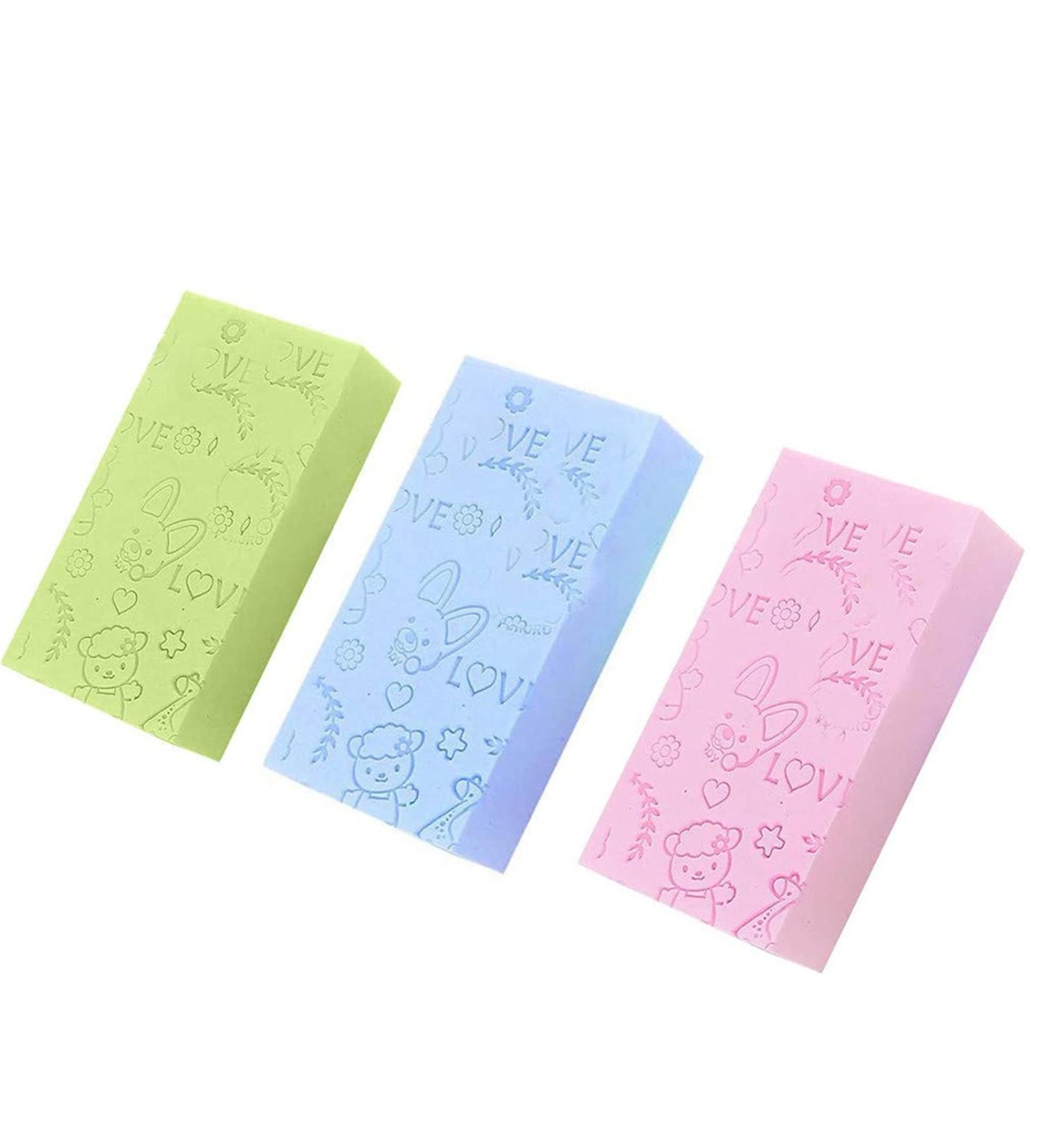 Gokame Ultra Soft Exfoliating Shower Brush Sponge - 3 Pack, Body Dead Skin Remover for Kids and Adults - Random Colors - Buy Online on GoSupps.com