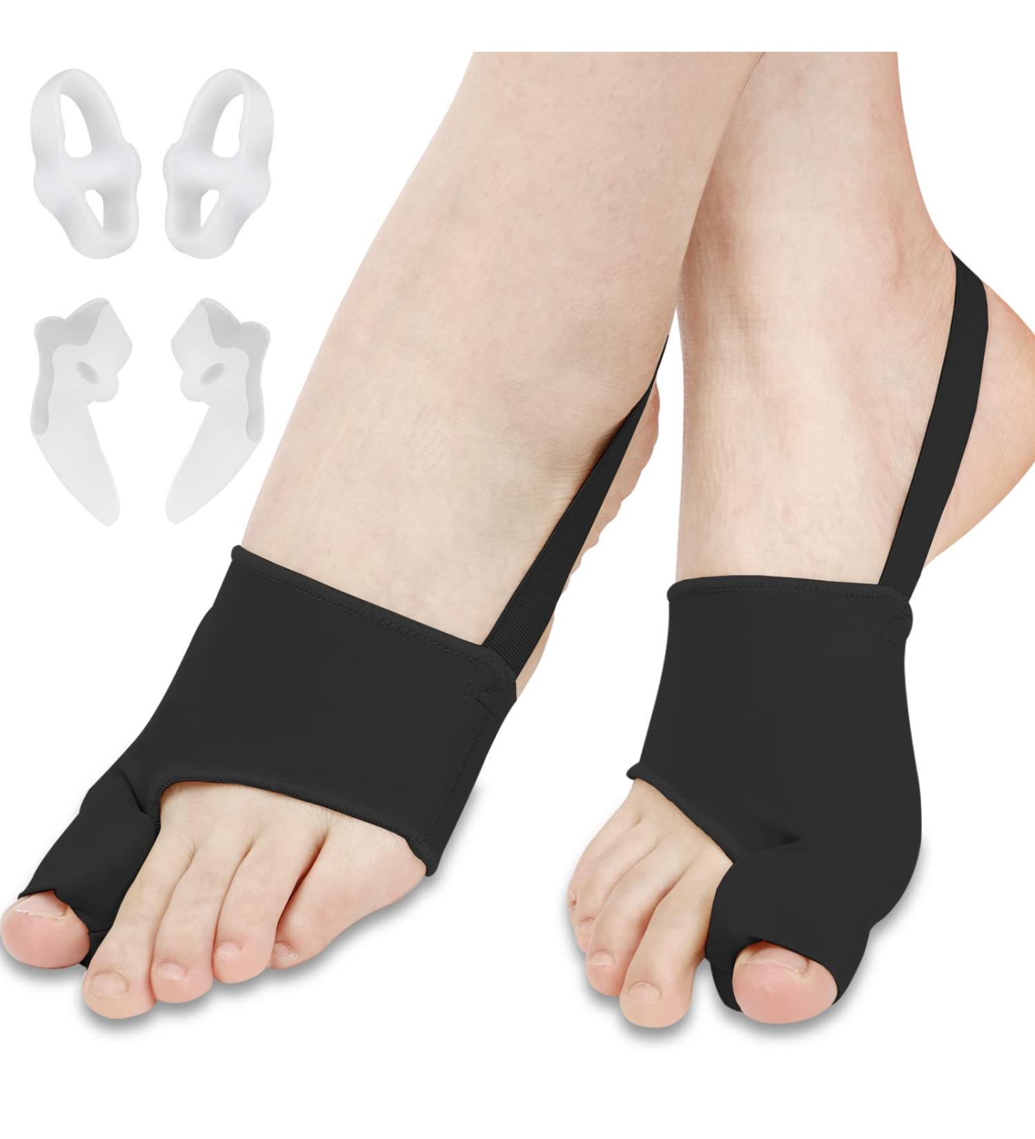 Bunion Corrector for Women & Men - Non-Surgical Bunion Splints with Toe Separators - Effective Hallux Valgus Correction - Day/Night Wear - Black - Buy Online on GoSupps.com