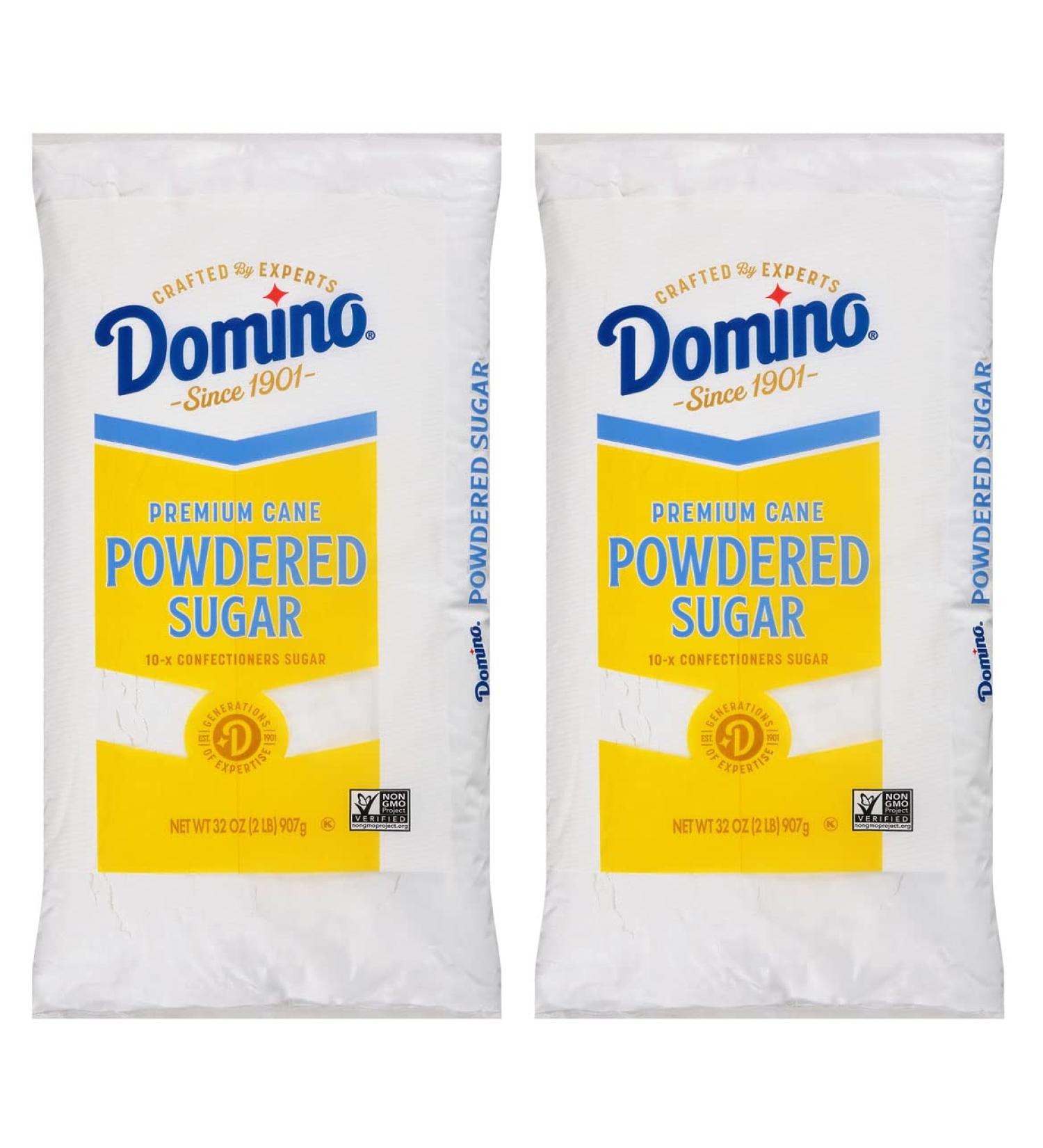 Domino Premium Cane Powdered Sugar - 2 LB Bag, Pack of 2 - Buy Online on GoSupps.com