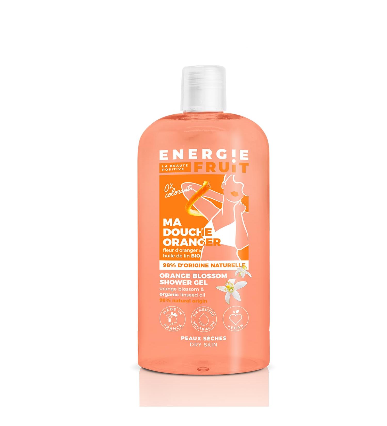 ENERGIE FRUIT pH Neutral Shower Gel Orange Blossom & Organic Linseed Oil Vegan 500 ml - Buy Online on GoSupps.com