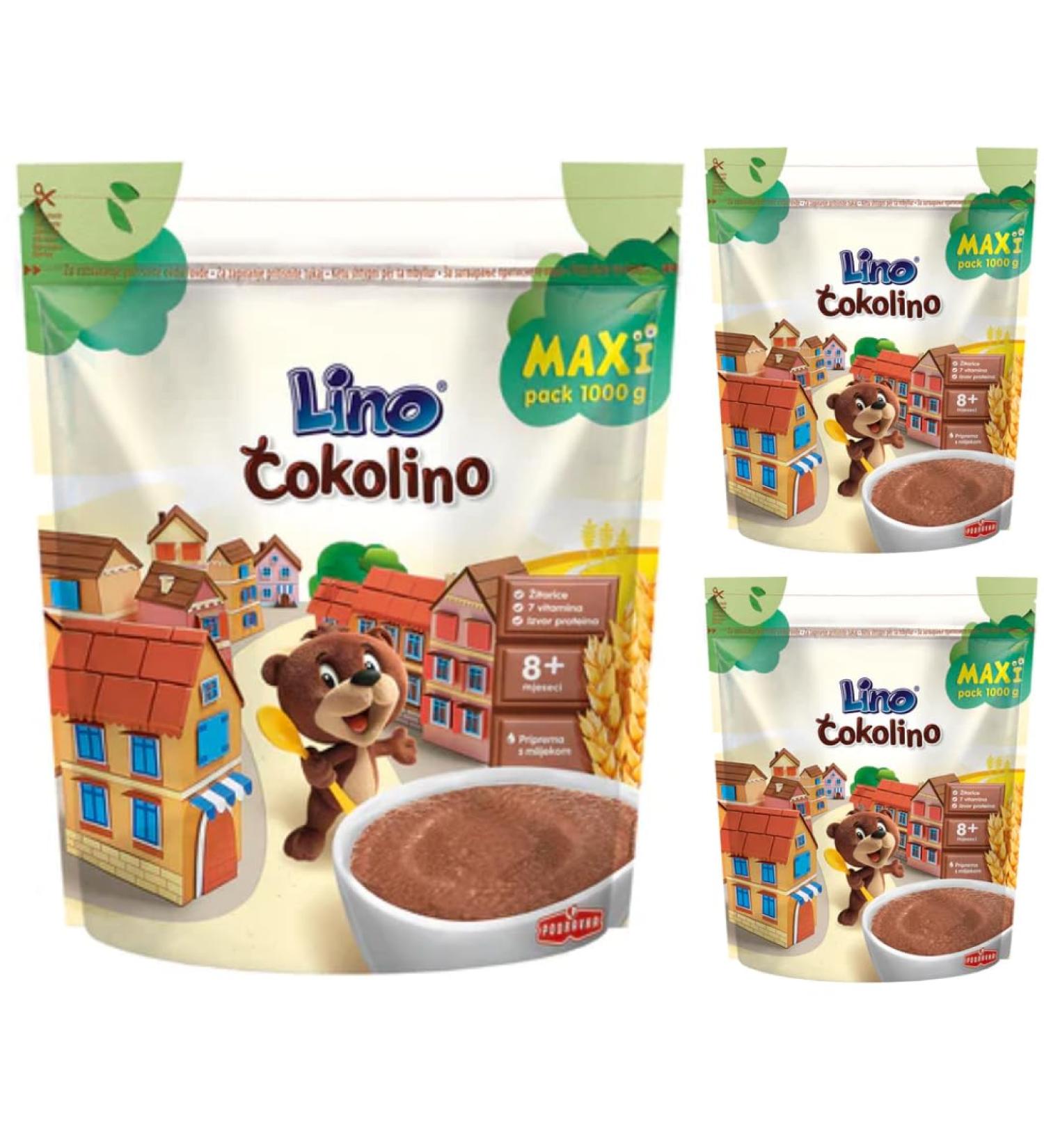 poof Lino Cokolino babypap zak Muesli Cornflakes Granen 1000 grams x 3 pieces - Buy Online on GoSupps.com