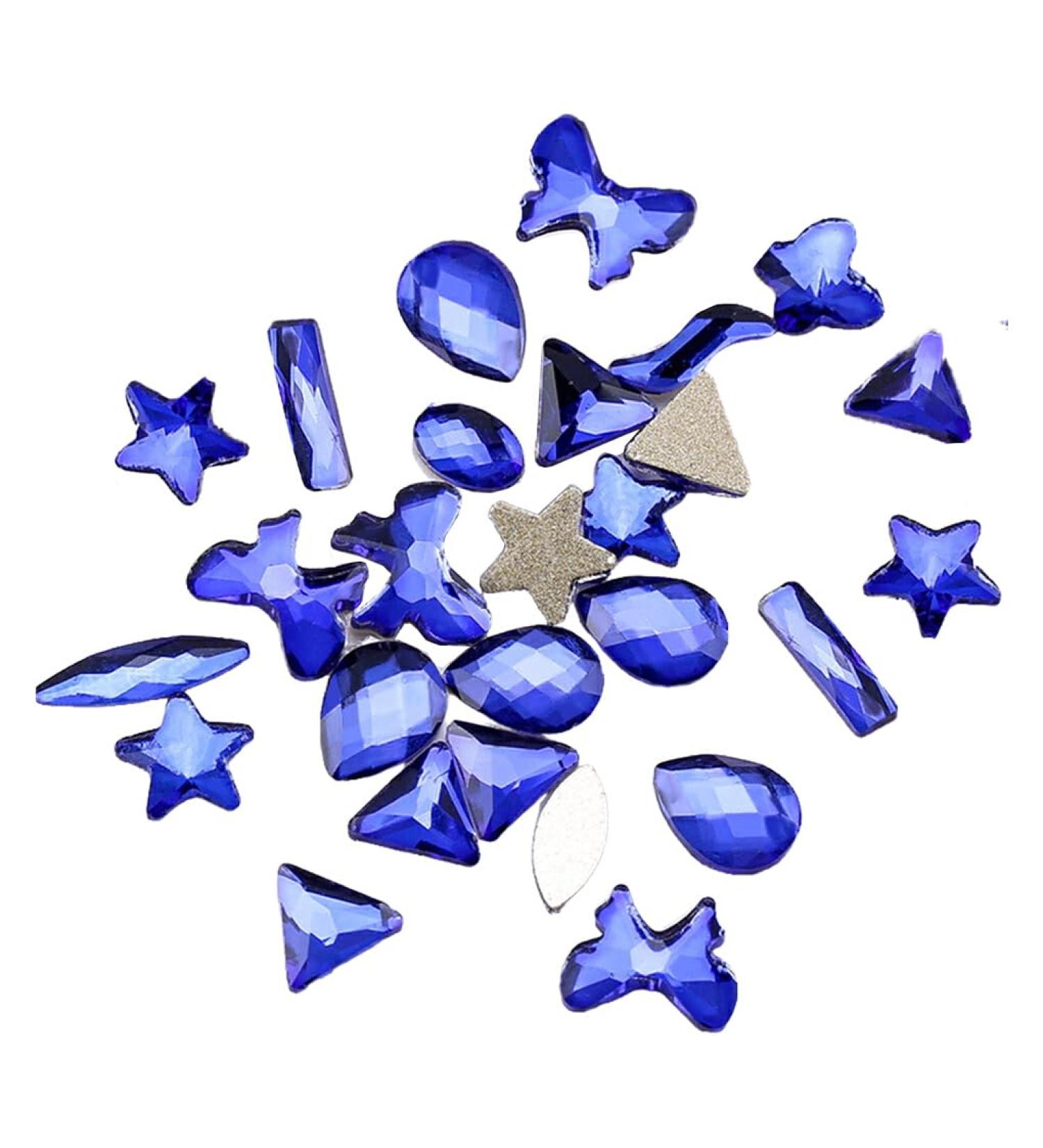 dijiusidy 50 Pieces Glass Crystal Set Eye-catching Personalized Nail Art Rhinestones DIY Handcraft Manicure Accessories for Card Making Blue - Buy Online on GoSupps.com