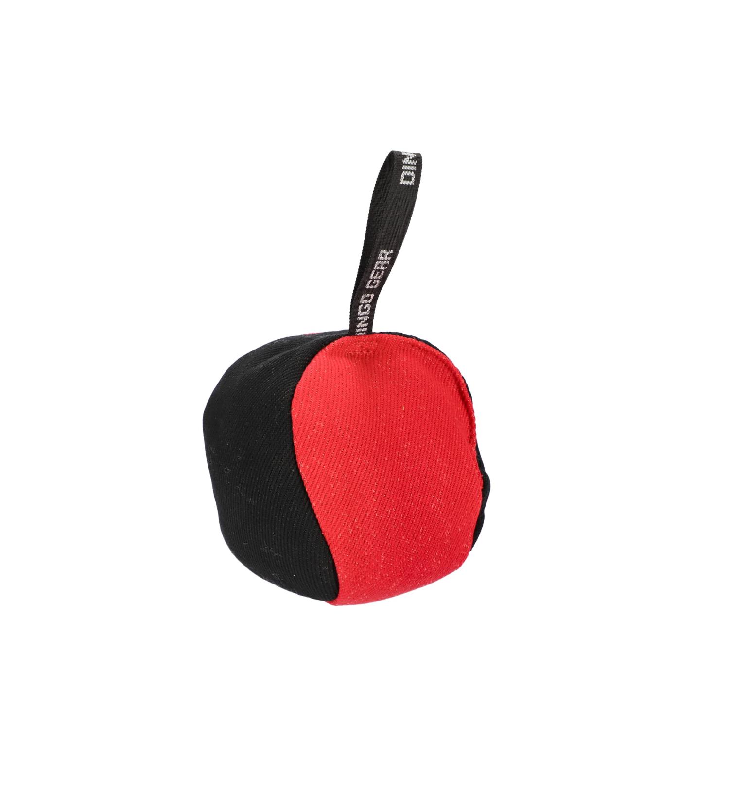 Dingo Gear 19 cm Training Toy Ball - Black-Red with Handle | Nylcott Obedience Game | IGP Apport - International Shipping Available - Buy Online on GoSupps.com