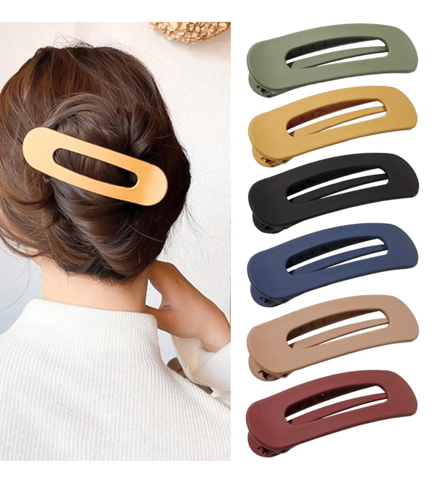 6 PCS Womens French Barrette Alligator Hair Claw Clips - Large Classic Multicolor Set - Buy Online on GoSupps.com