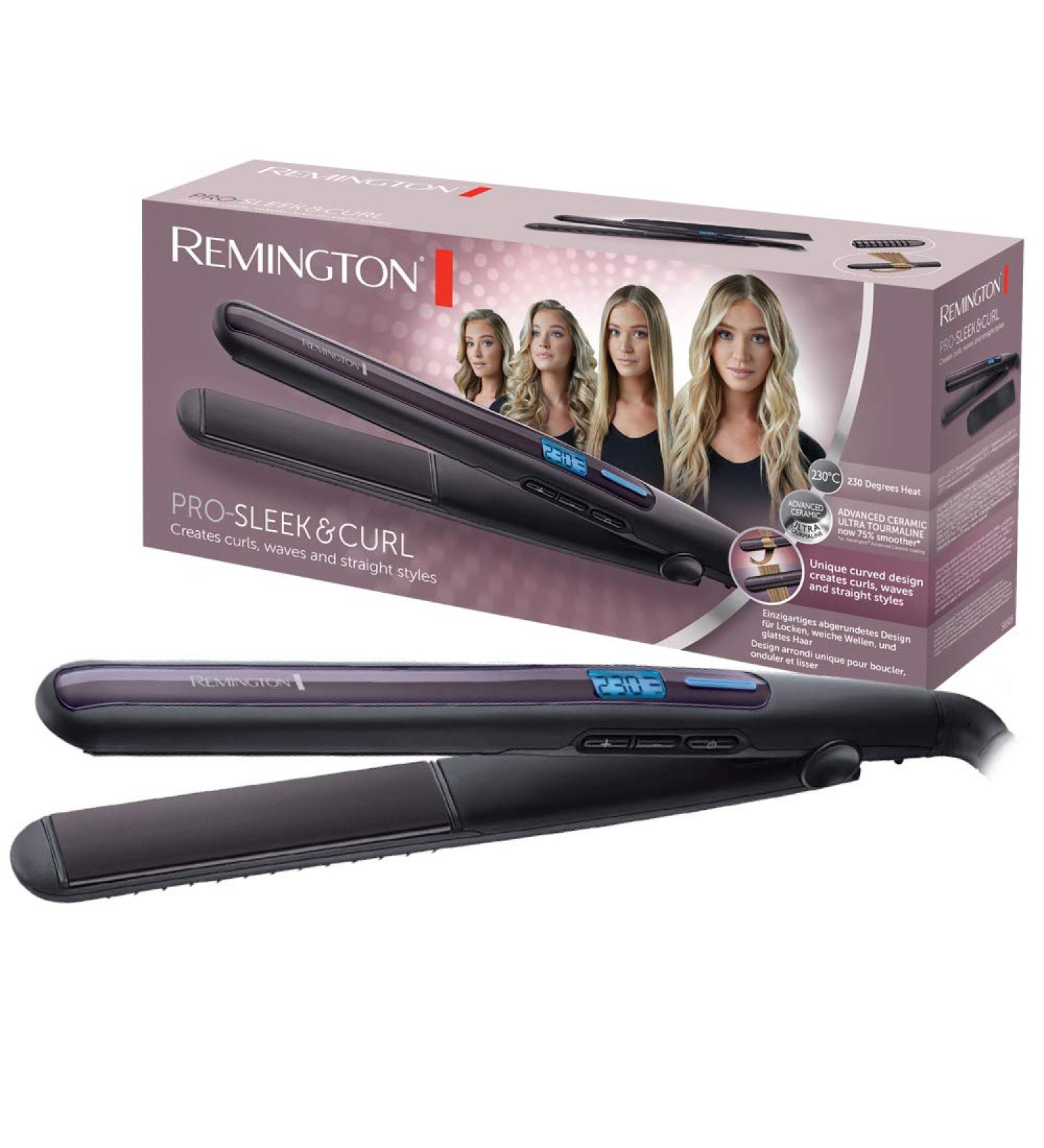 Buy Remington Smooth Iron Pro S6505 - Sleek & Curl Hair Straightener with Ultra-Turmalin Ceramic Coating - LCD Display & Adjustable Heat 150-230 C - Ideal for Smoothing & Styling Curls & Waves - International Shipping Available - Buy Online on GoSupps.com
