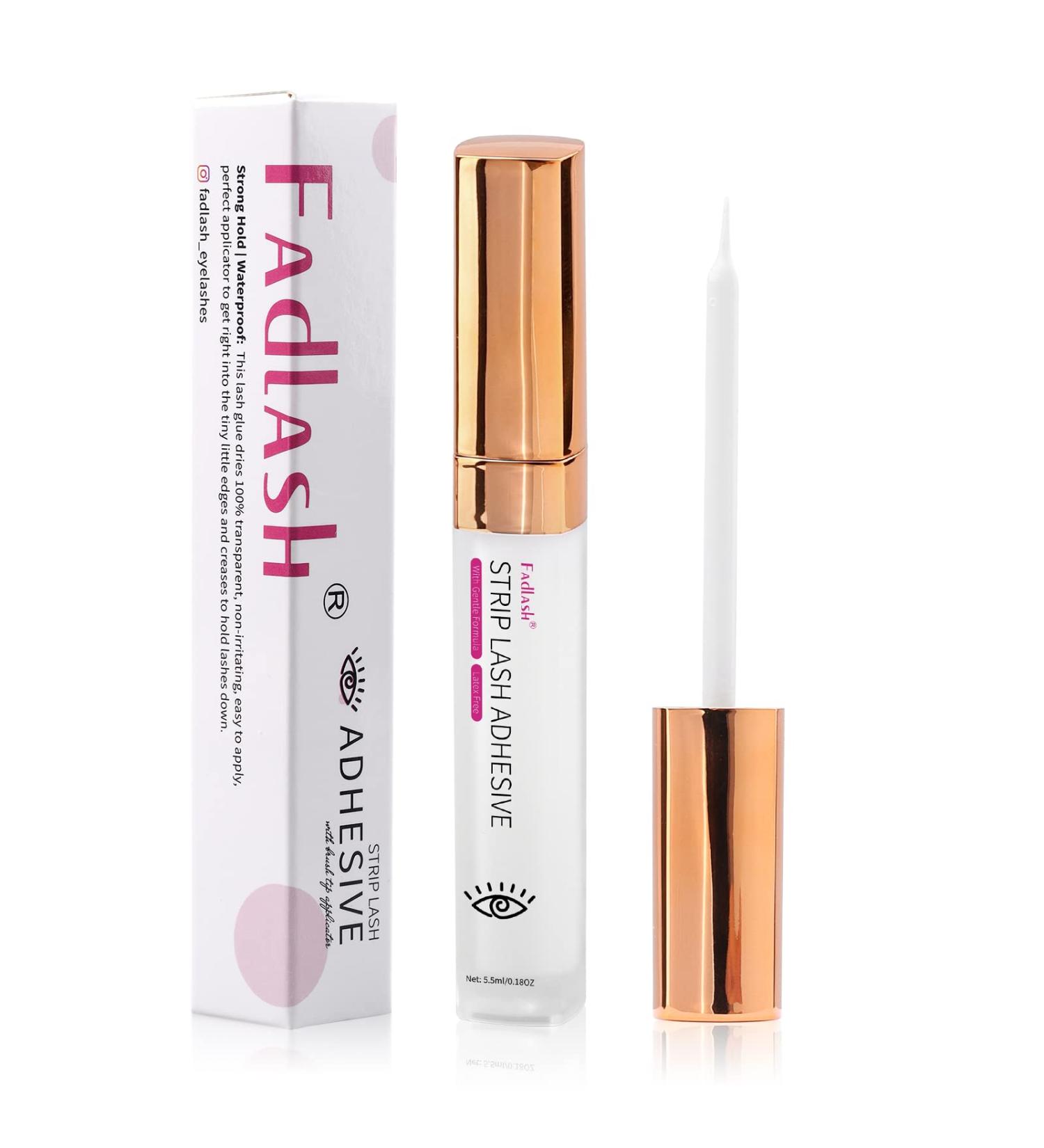 FADLASH Clear Eyelash Glue - Super Strong Hold, Waterproof, Latex-Free Lash Adhesive 5.5ml - Buy Online on GoSupps.com