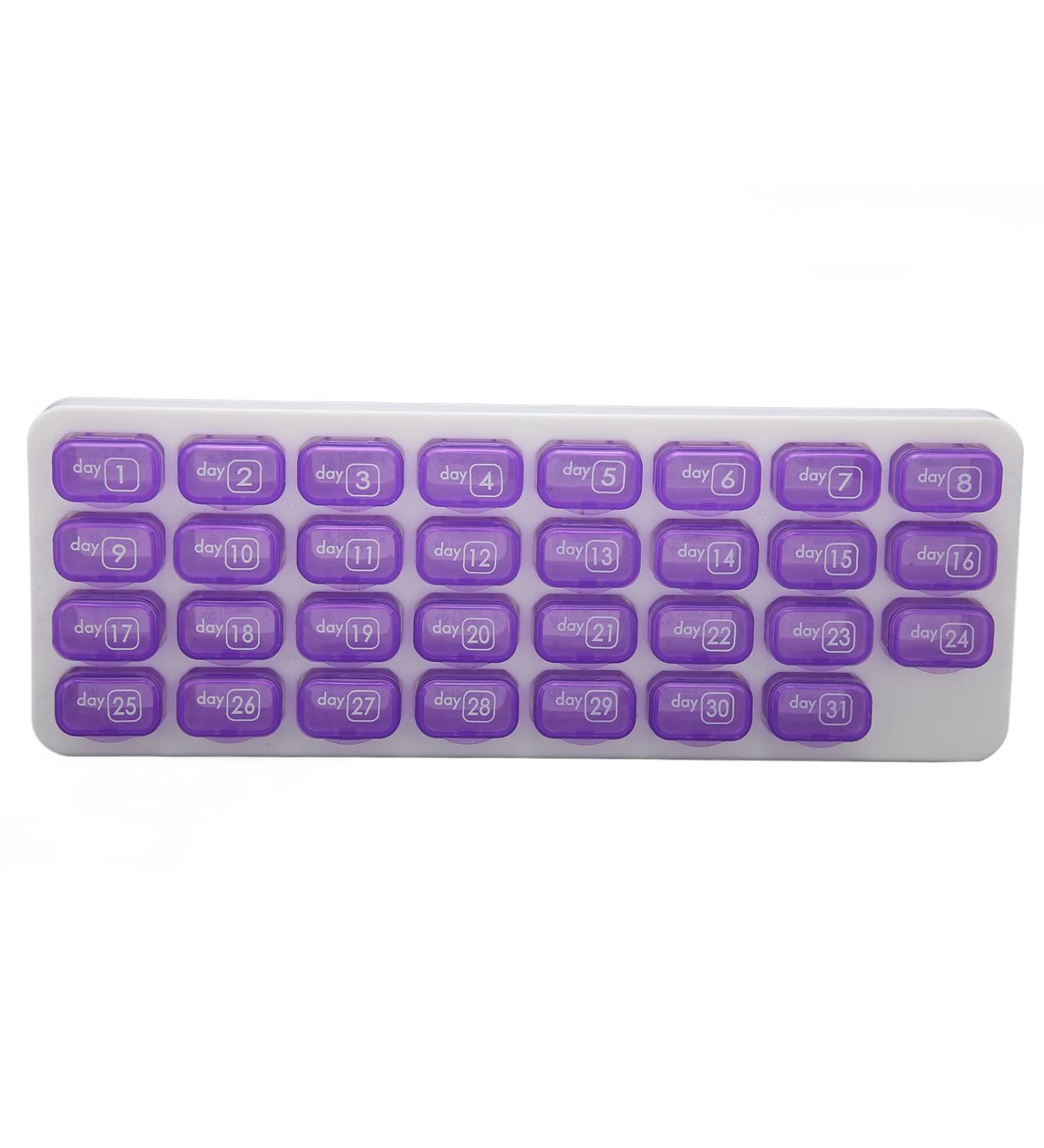 Monthly Pill Organizer | 4-Week Vitamin Case & Travel Medicine Holder - 31 Day Small Compartments - Buy Online on GoSupps.com