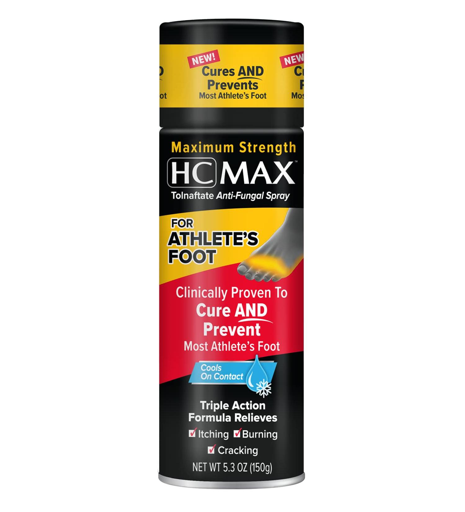 HC MAX Aerosol Athlete's Foot Spray 5.3oz - Fast Acting Relief - Buy Online on GoSupps.com