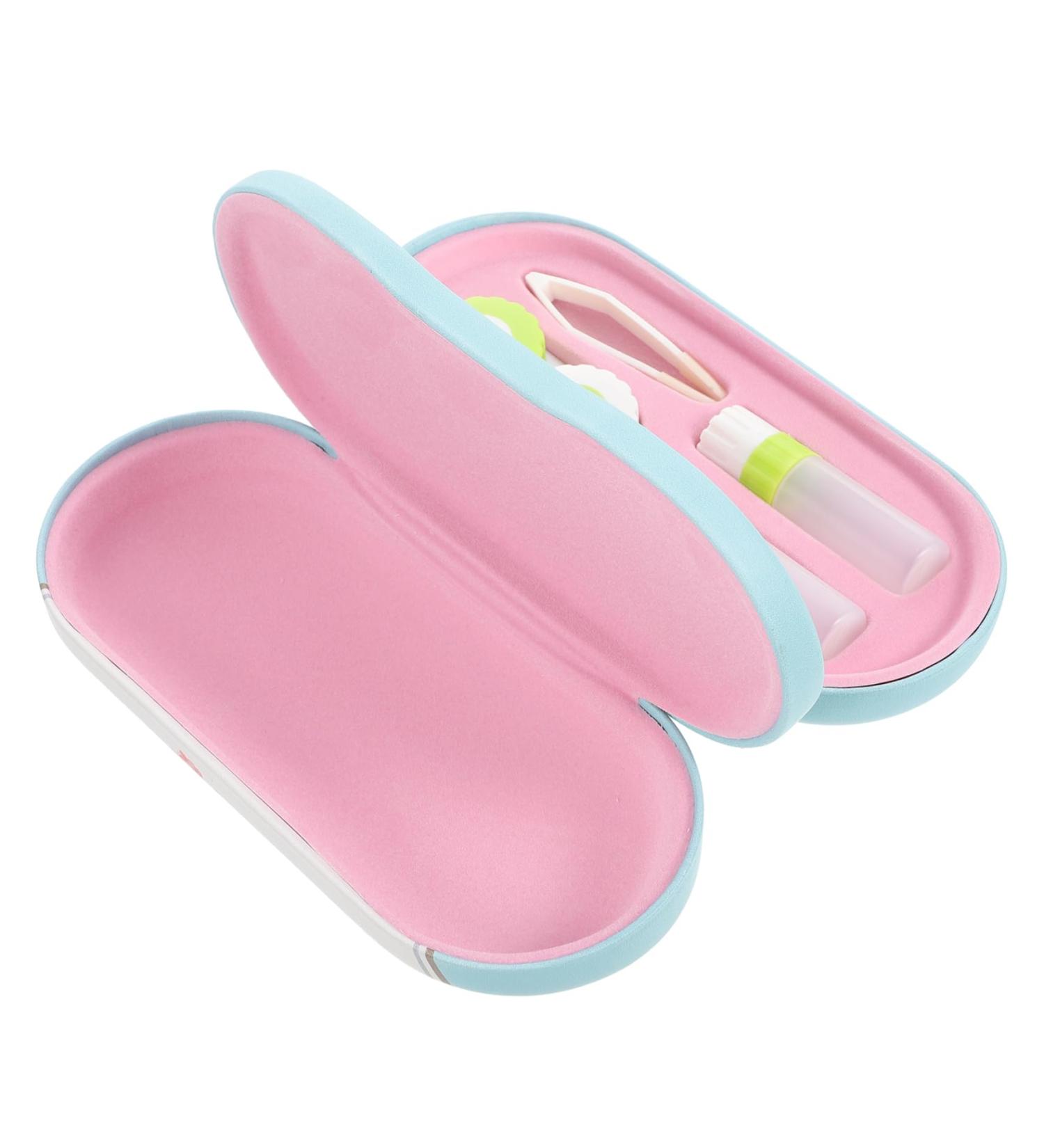 JECOMPRIS Double-Layer Glasses Case - Double Storage for Sunglasses & Contact Lenses - Cute Travel Kit & Outdoor Accessories - Interchangeable Glasses Case - Buy Online on GoSupps.com