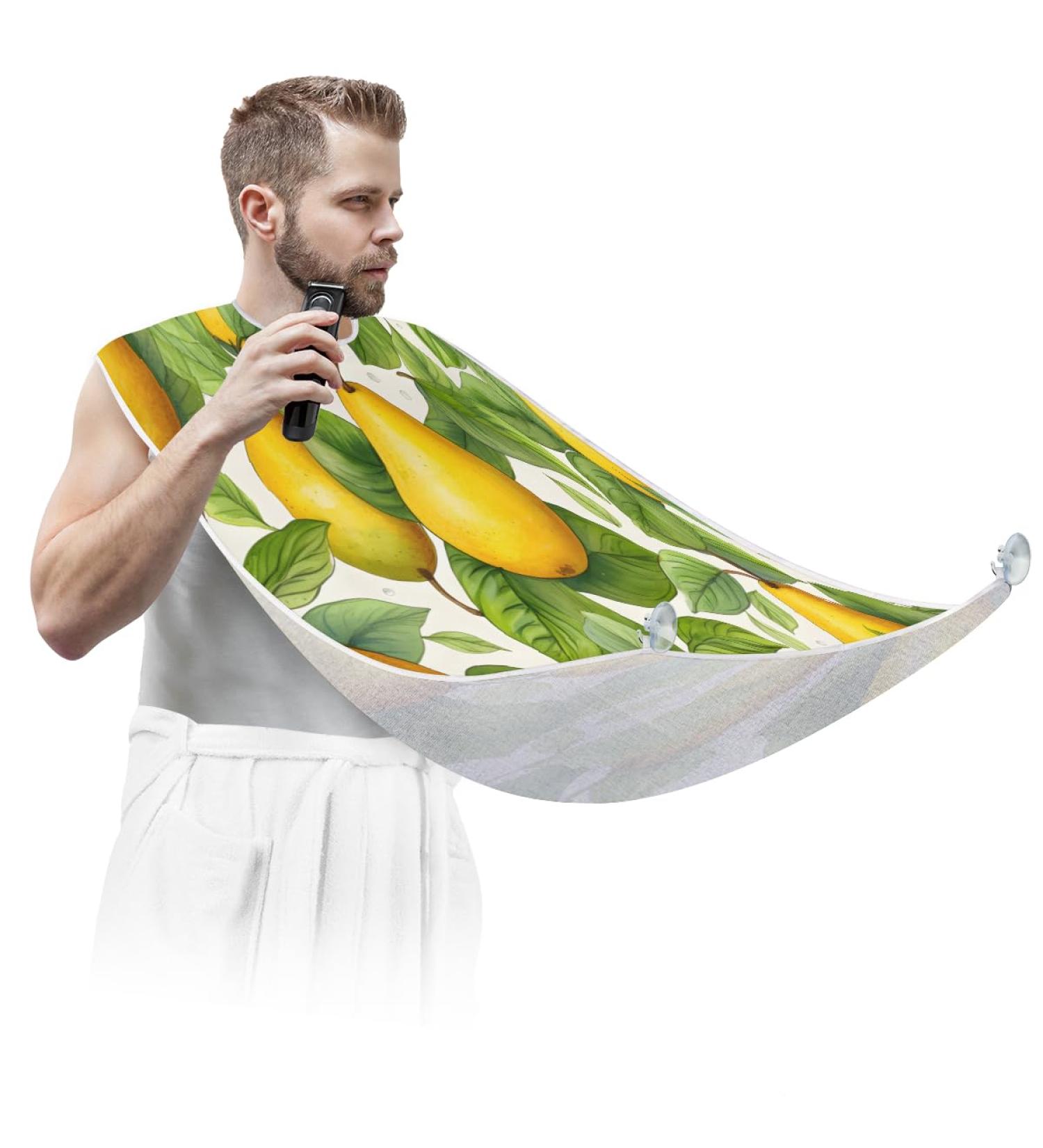 Pear Beard Bib Apron | Beard Hair Catcher for Men | Perfect Gift for Father's Day Anniversaries & Christmas | Includes 2 Suction Cups - Buy Online on GoSupps.com