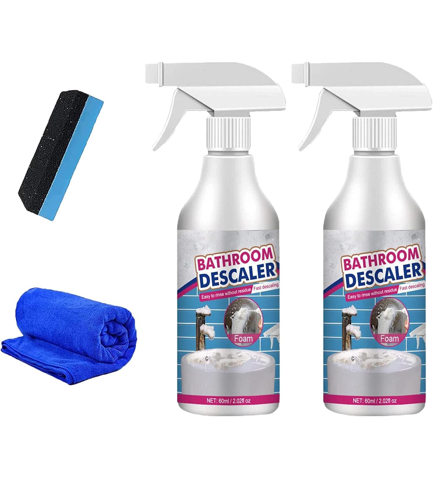2PCS Bathroom Descaler Spray Stubborn Stains Cleaner Shower Glass Cleaner Spray Limescale Remover Foam Spray Bubble Cleaner for All Purpose Stain Remover - Buy Online on GoSupps.com