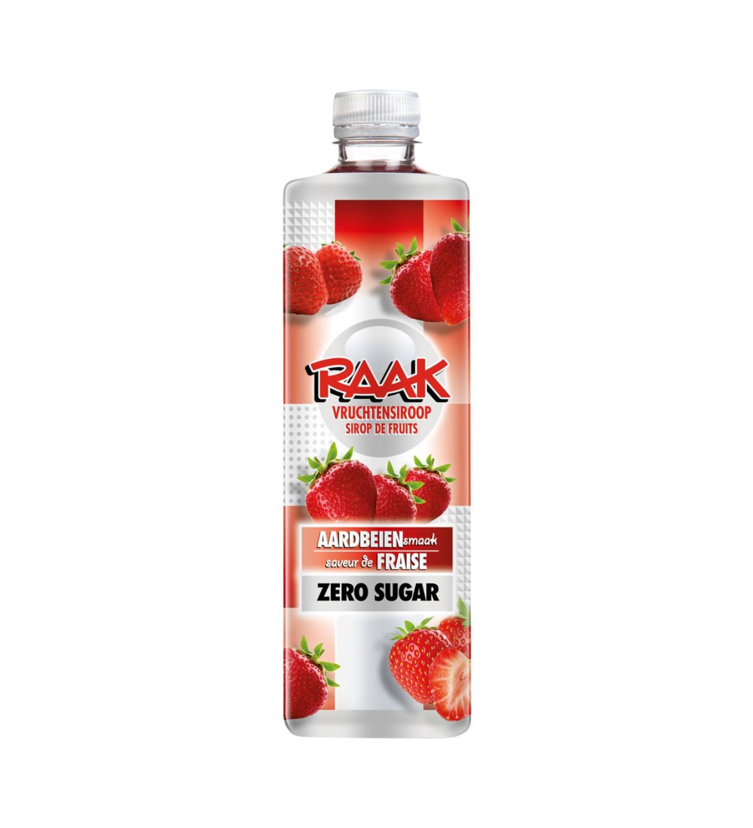 Raak Vruchtensiroop Aardbeien Sugar Zero Lemonade Syrup 750ML