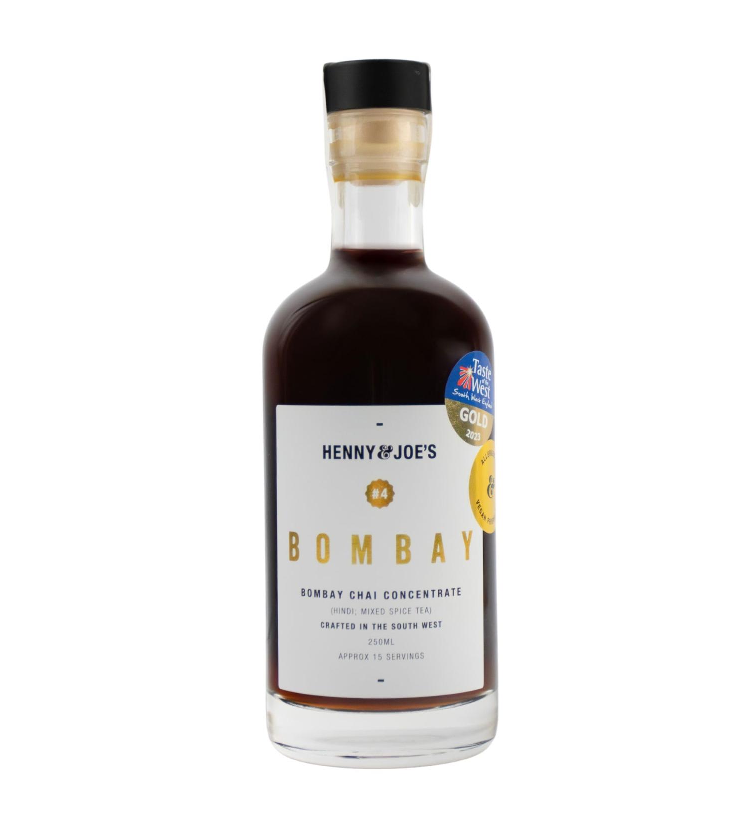 Henny & Joes Bombay Spiced Chai Concentrate - Premium Indian Spiced All Natural Chai Syrup | Chai Latte | Chai Tea | Better than Chai Latte Powder | Ideal for Coffee Shops & Home (250ML) 250 ml (Pack of 1) - Buy Online on GoSupps.com