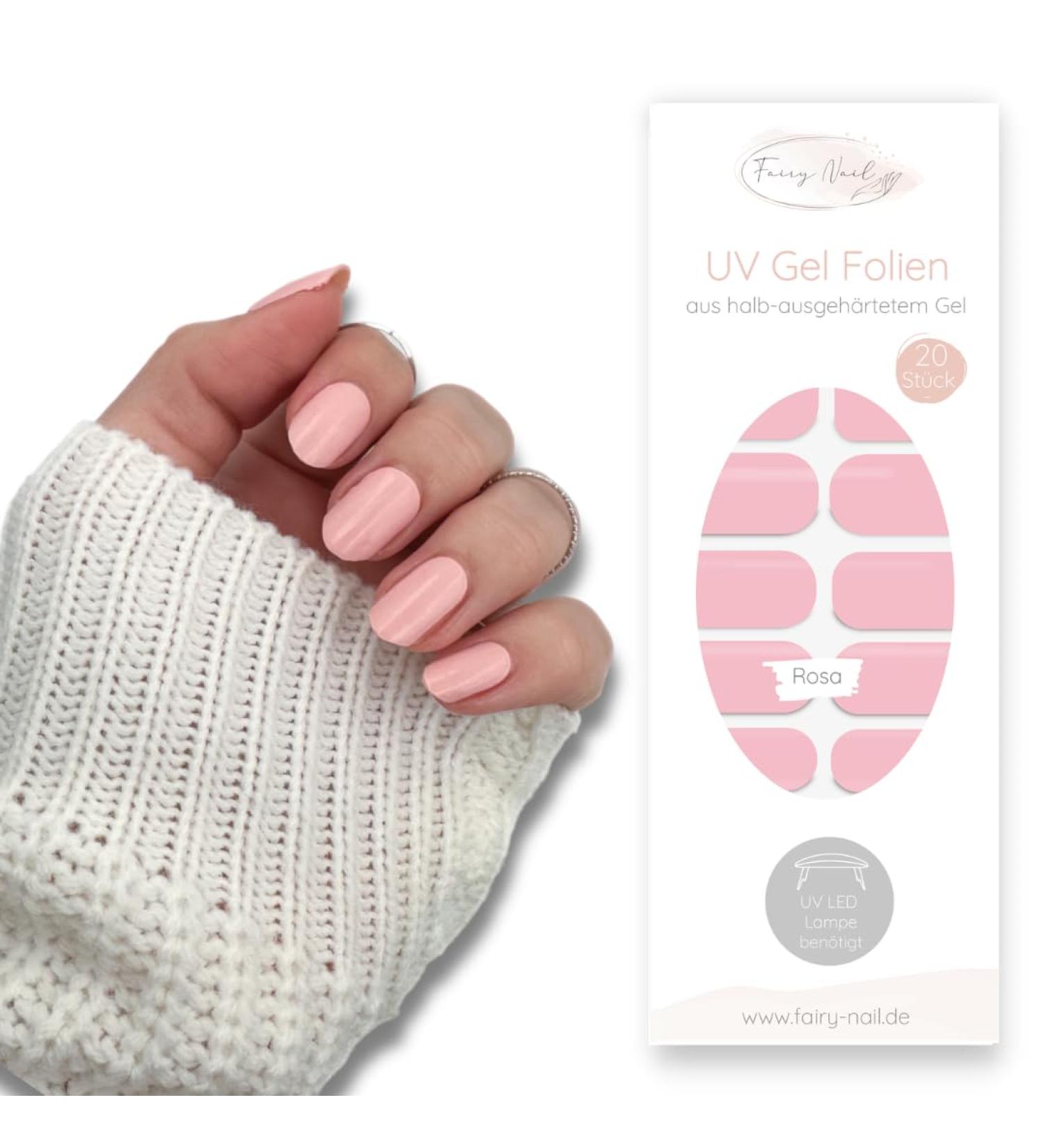 Buy Fairy Nail UV Nail Foils - Self-Adhesive Gel Nail Wraps (20 Pieces Pink) for Easy Nail Art | International Shipping Available - Buy Online on GoSupps.com