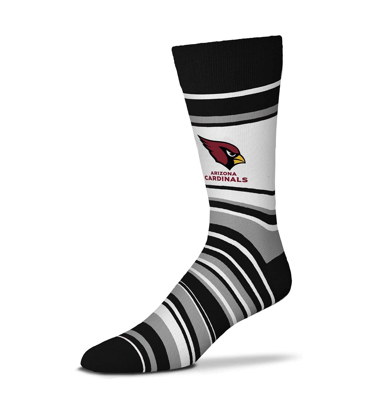 NFL Arizona Cardinals Black Striped Dress Socks - One Size Fits Most - Game Day Apparel for Men, Women, Youth - Buy Online on GoSupps.com